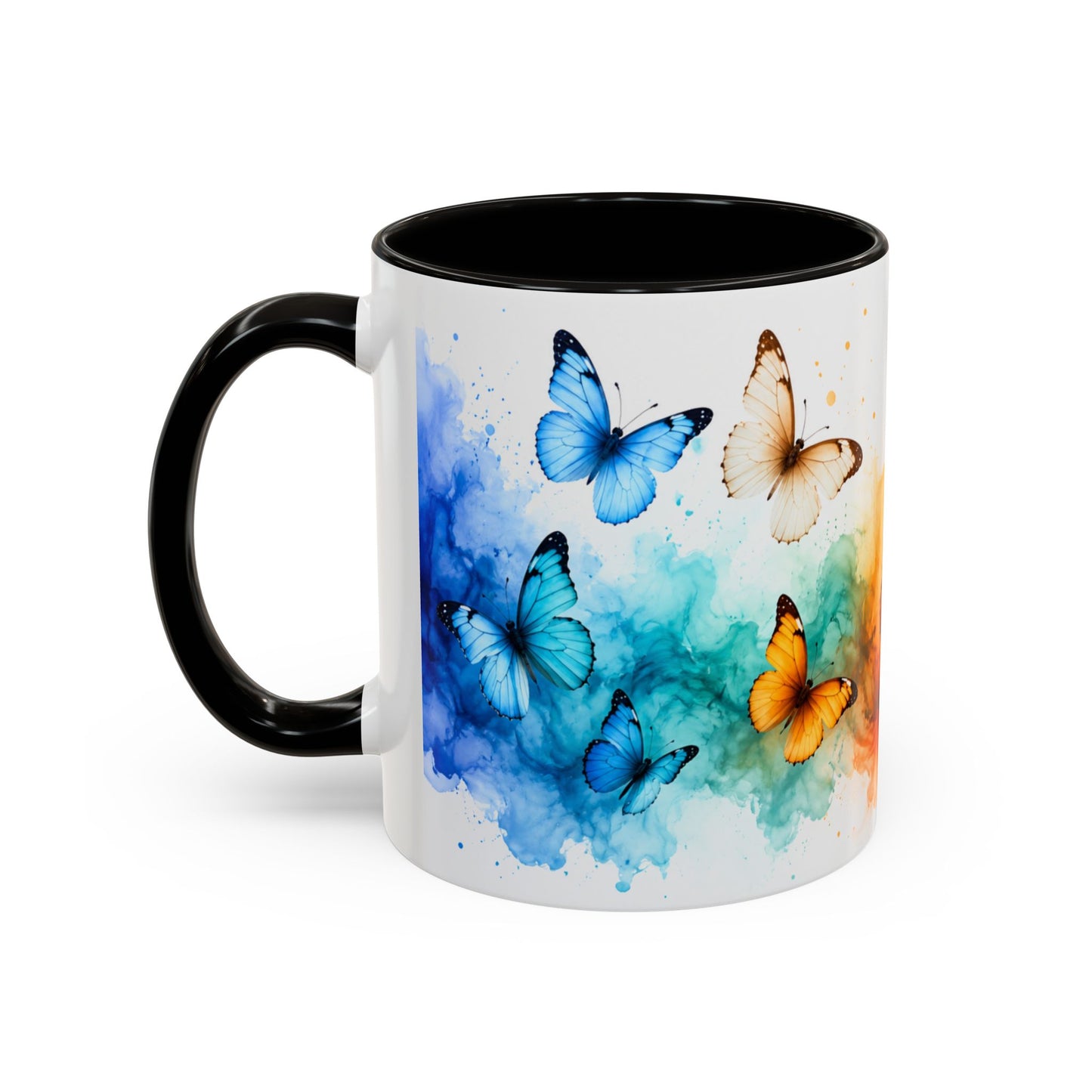 Tasse Papillons Colorés – Mug Aquarelle Artistique et Multicolore – Cadeau Nature et Féerie 325ml