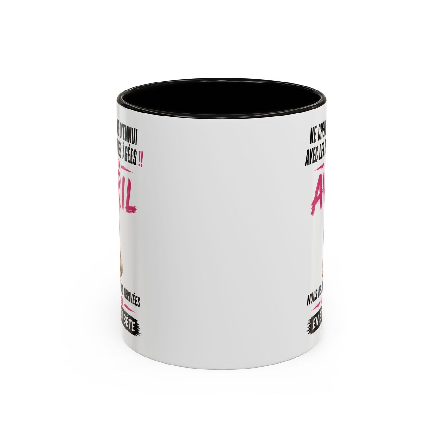Tasse Humour Personnes Nées en Avril – Mug Lapin Drôle Senior Retraité – Cadeau Anniversaire Homme Femme 325ml