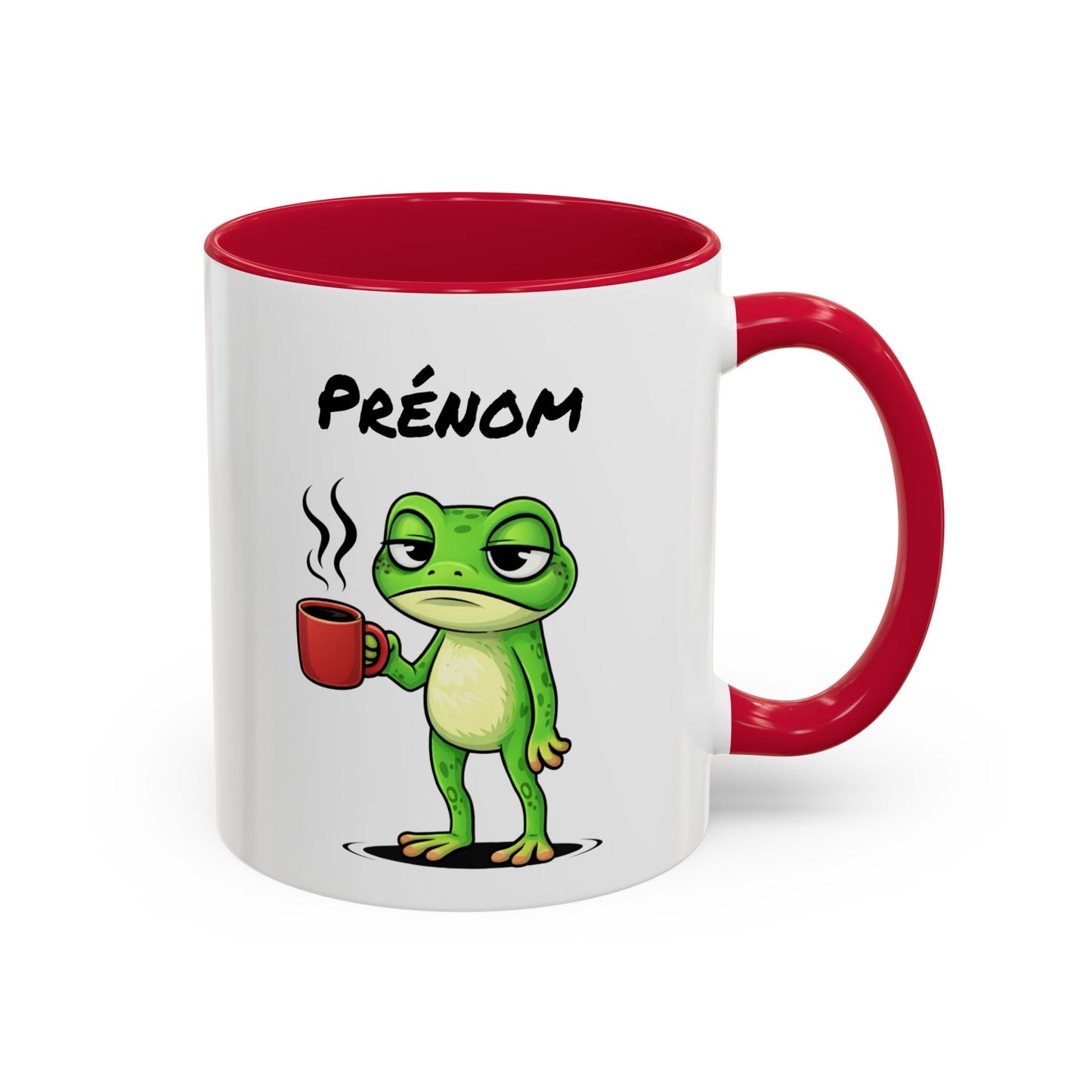 Mug Grenouille Fatiguée Personnalisable 325ml – Tasse Café Humour Animal Drôle Réveil Difficile Travail