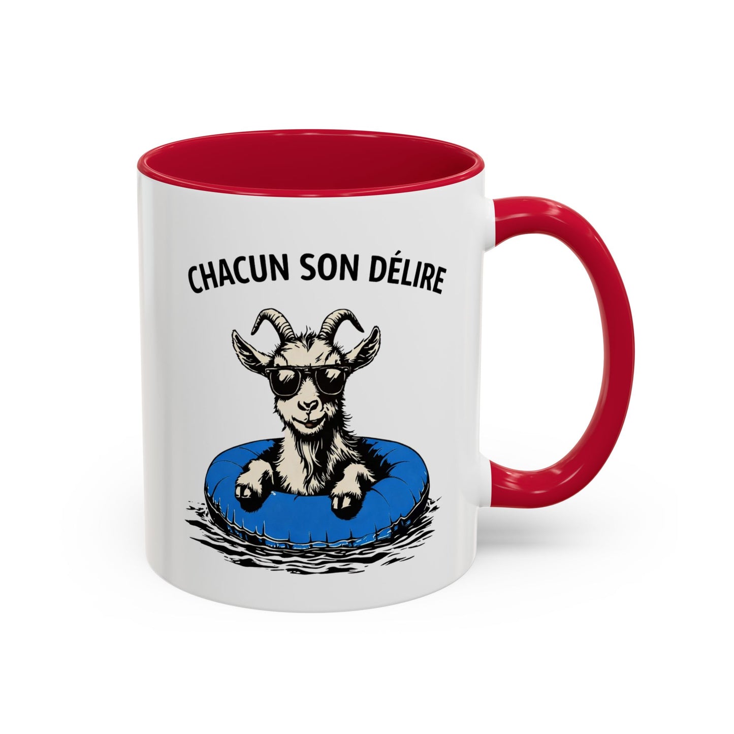 Tasse Chèvre Humour Chacun Son Délire 325ml – Mug Céramique Animal Fun Lunettes Cadeau Original