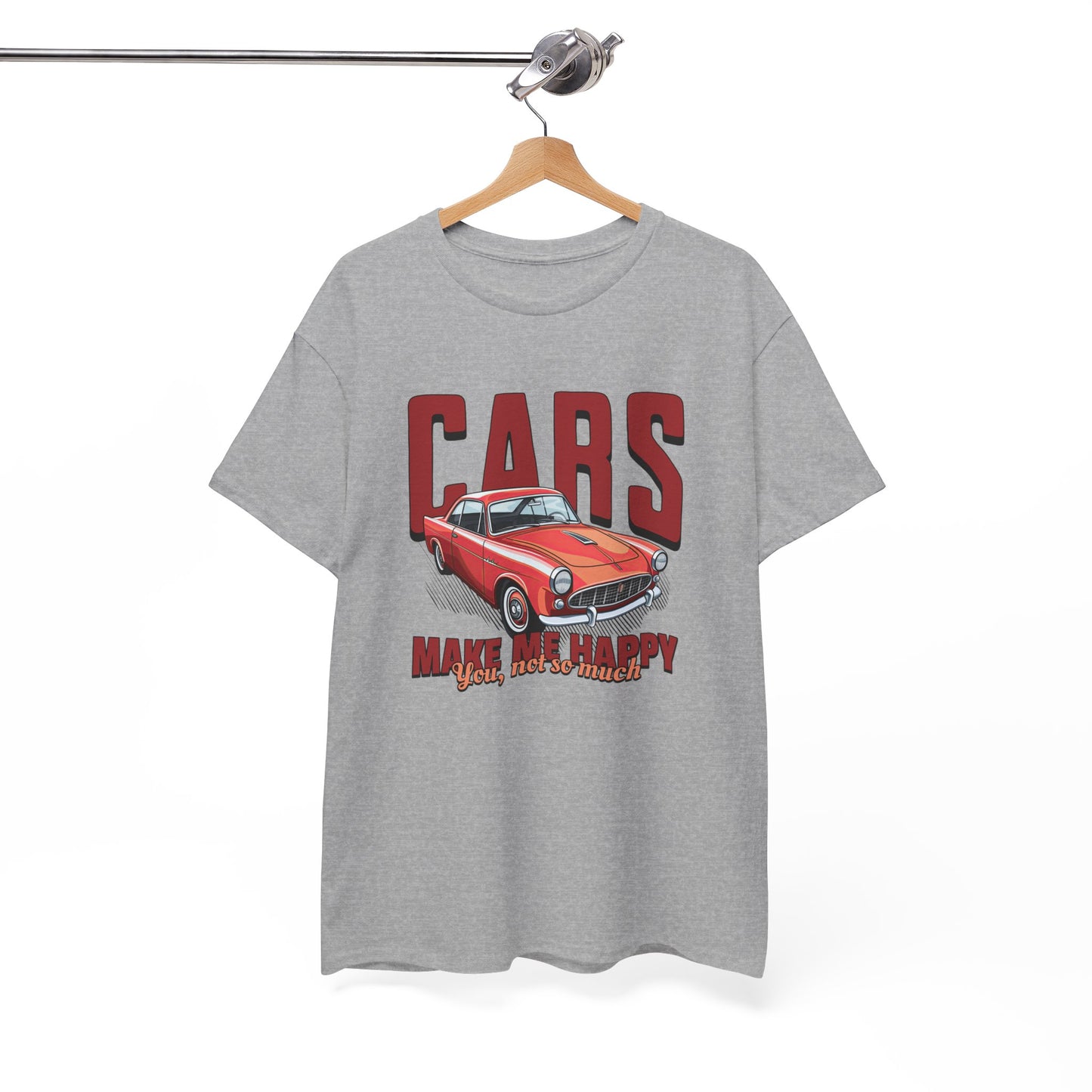 T-Shirt Cars Make Me Happy Homme Femme – Tee Shirt Voiture Vintage Humour – Cadeau Passion Automobile