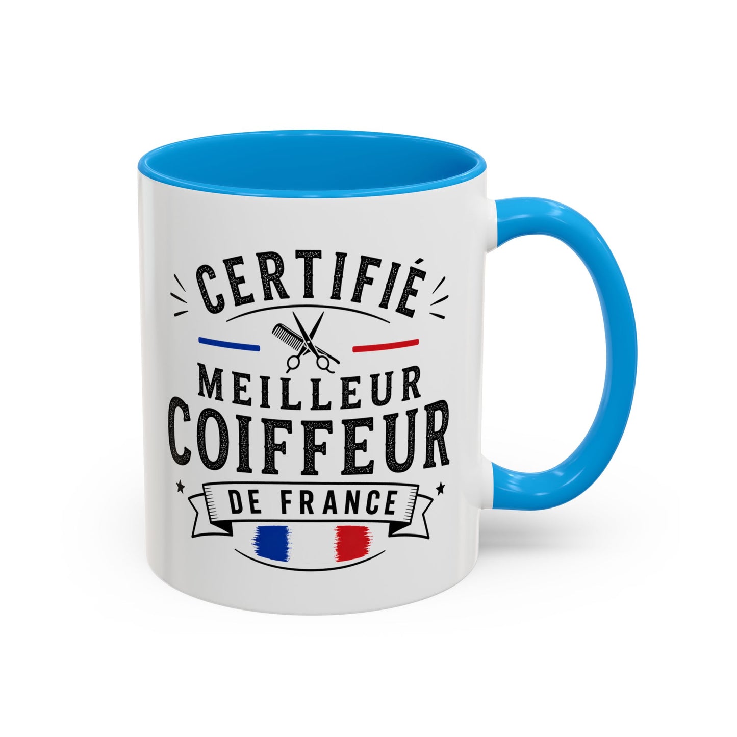 Mug Coiffeur Homme – Tasse Salon de Coiffure Ciseaux – Idée Cadeau Original Professionnel Coiffure Homme Noir Bleu Rouge