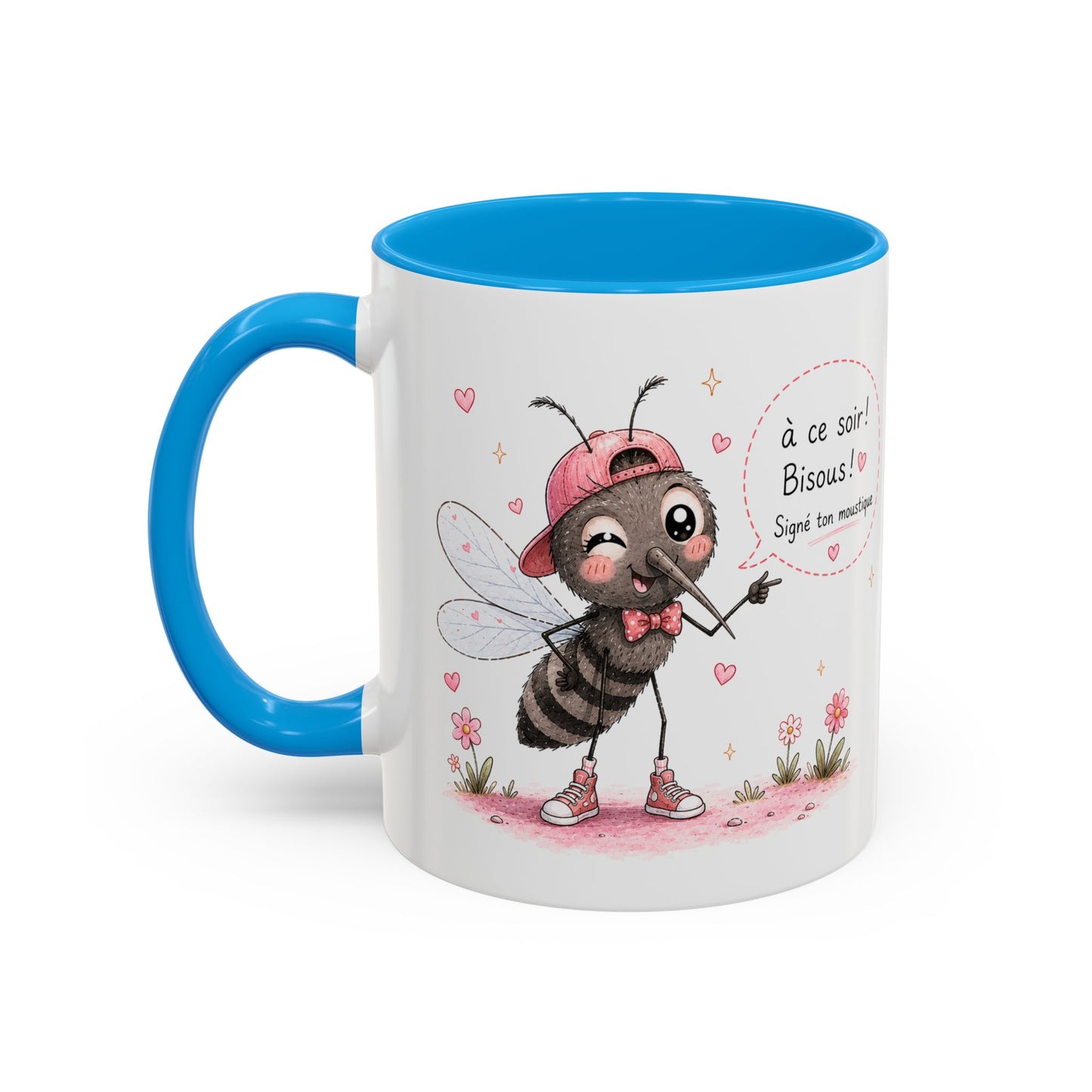 Tasse À Ce Soir ! Bisous ! Signé Ton Moustique – Mug Moustique Humour Kawaii – Cadeau Drôle Homme Femme 325ml