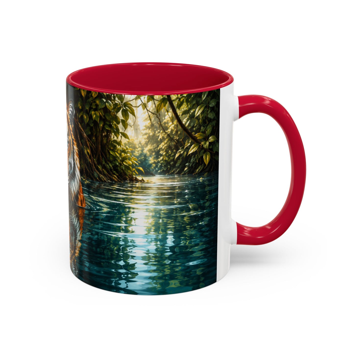 Tasse Tigre Jungle – Mug Animal Sauvage avec Reflet Eau – Cadeau Félin Nature Homme Femme 325ml