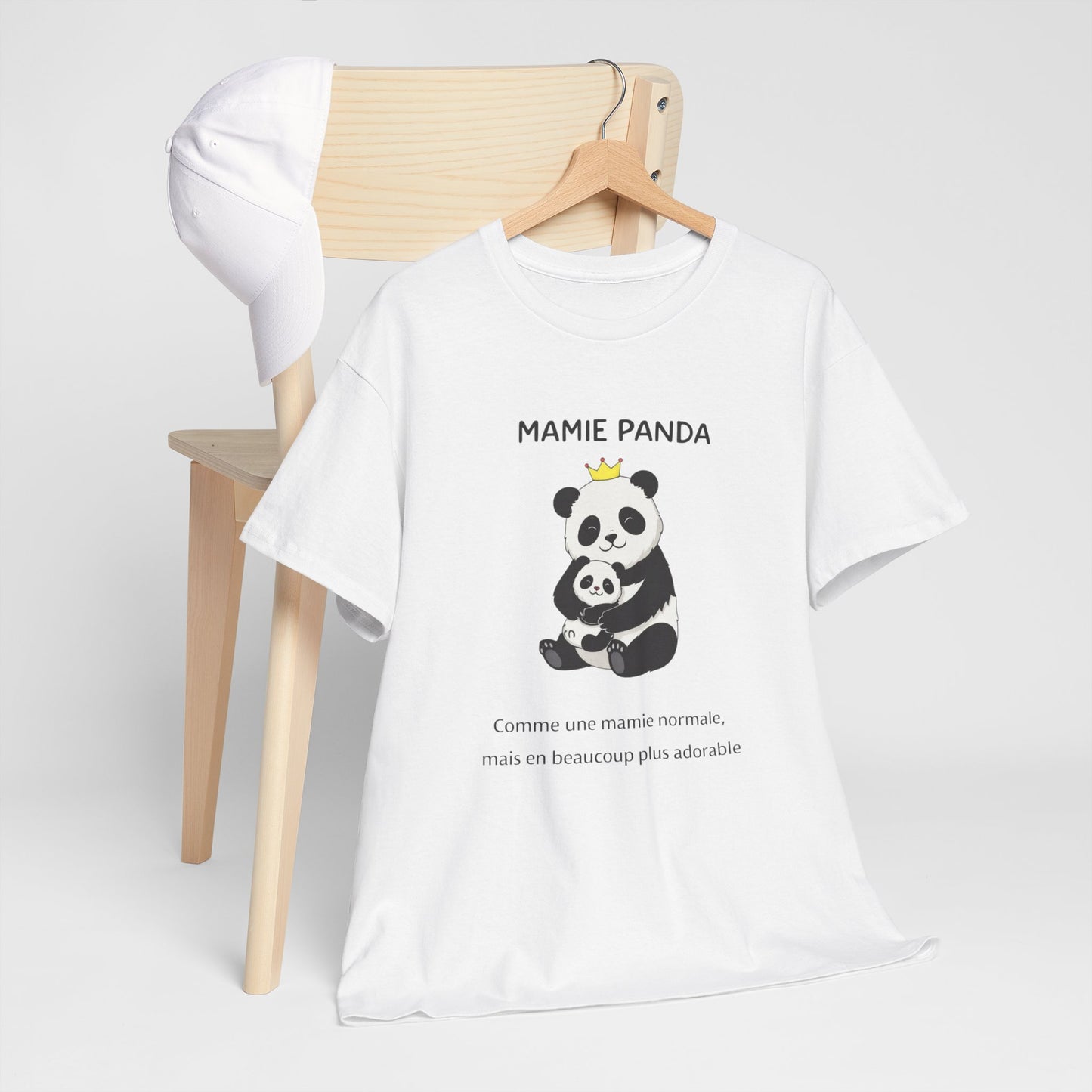 T-Shirt Mamie Panda Mignon – Cadeau Mamie Original – Tee Shirt Panda Amour Grand-Mère