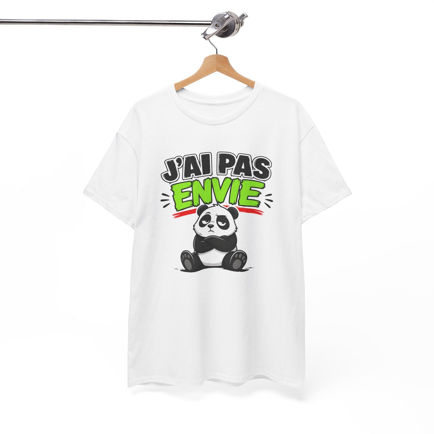 T-Shirt Humour Panda J’ai Pas Envie – Tee Shirt Drôle Adulte Flemme Mauvaise Humeur Citation Fun Cadeau Collègue Homme Femme
