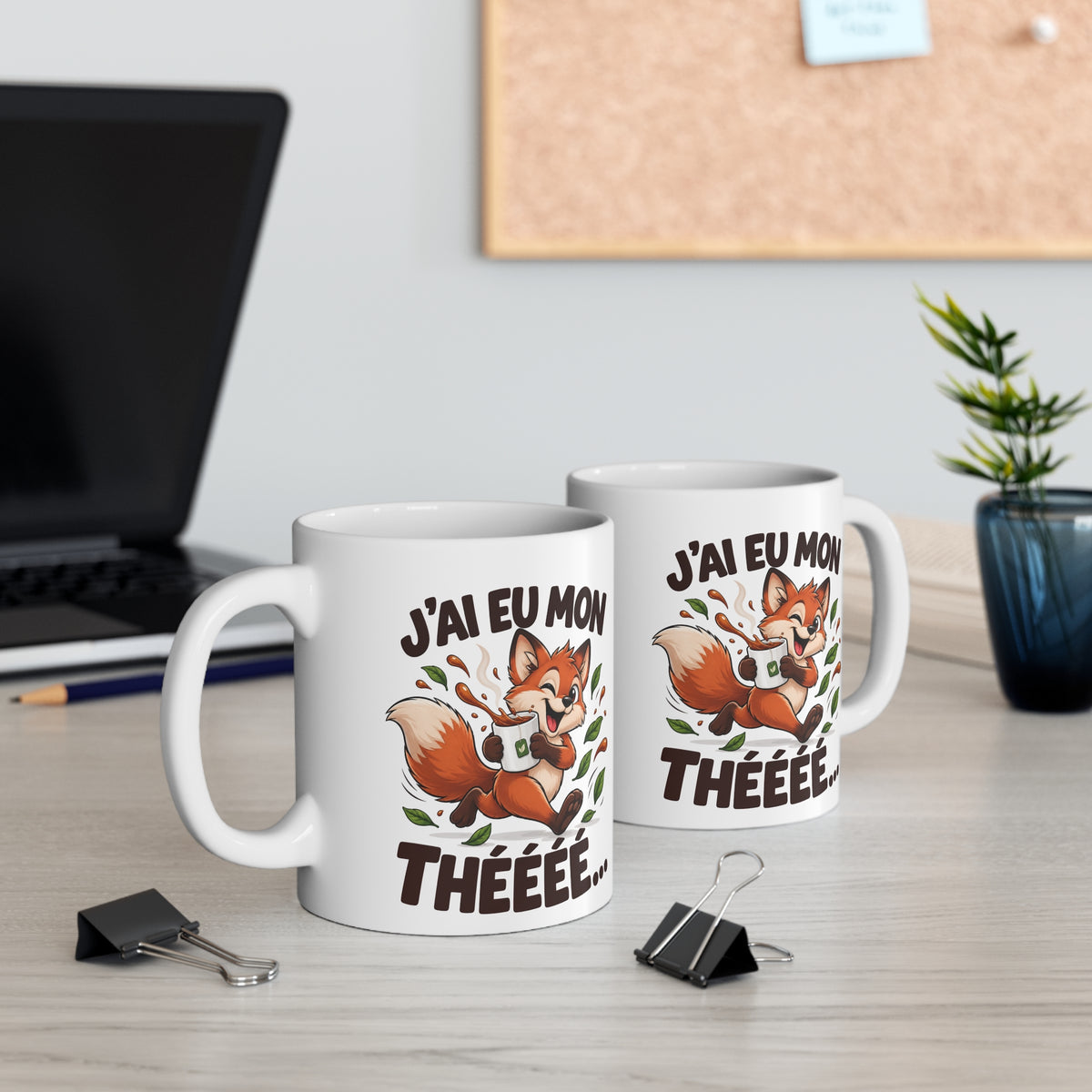 Mug Humour Thé – J’ai Eu Mon Thé – Tasse Renard Rigolo – Cadeau Original Amateur de Thé Homme Femme