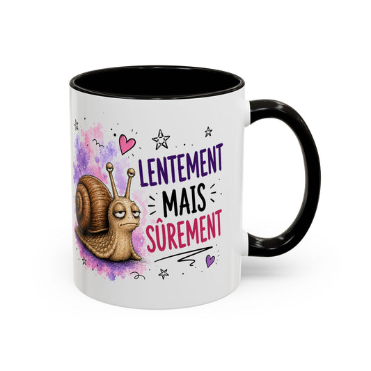Tasse Escargot Drôle Homme Femme – Mug Lentement Mais Sûrement – Cadeau Humour Motivation 325 ml