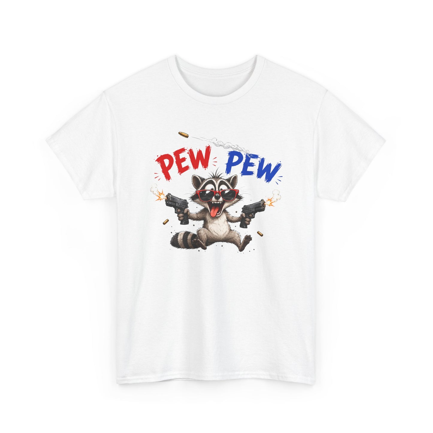 Tee-Shirt Pew Pew Raton Laveur Humour – Cadeau Drôle Homme Femme – Design Cartoon Original