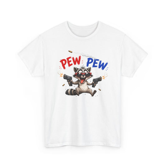 Tee-Shirt Pew Pew Raton Laveur Humour – Cadeau Drôle Homme Femme – Design Cartoon Original