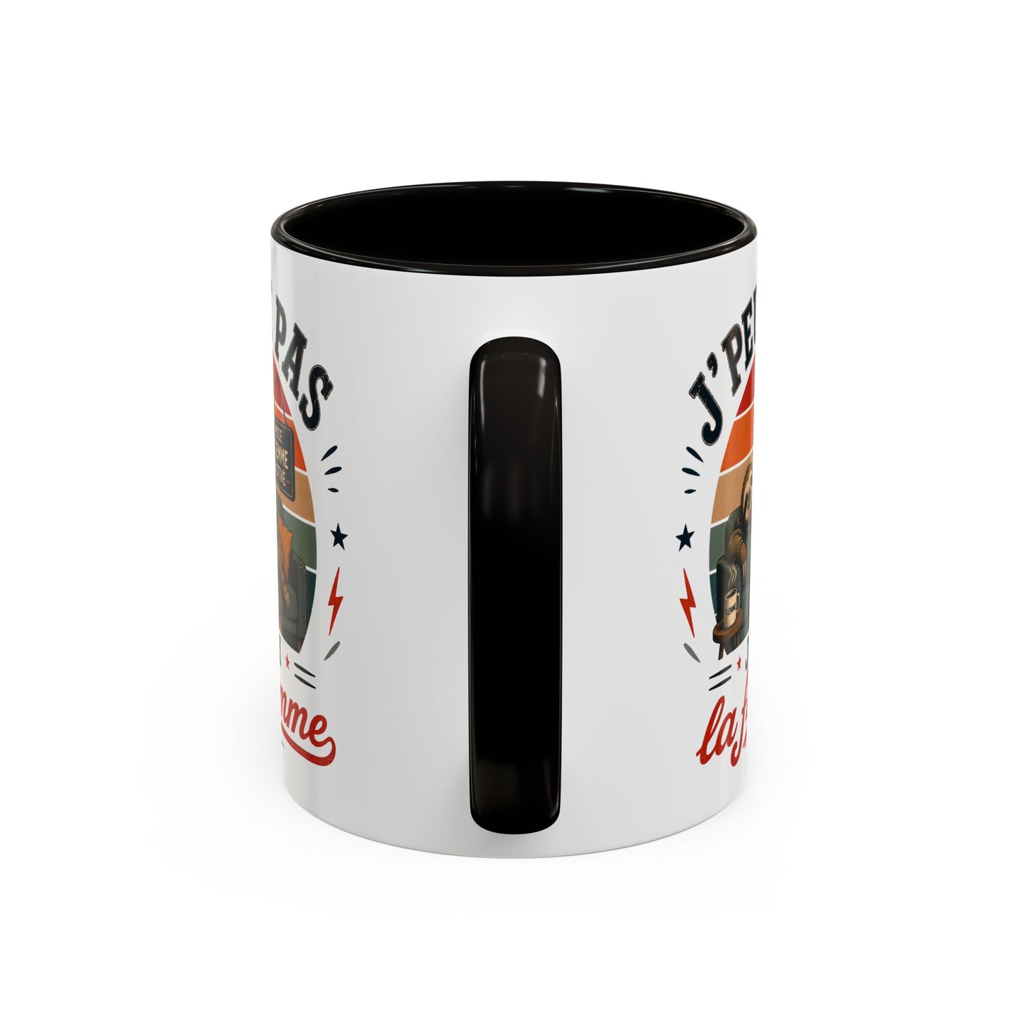 Tasse J’Peux Pas J’Ai La Flemme – Mug Humour Vintage avec Paresseux – Cadeau Drôle Homme Femme 325ml