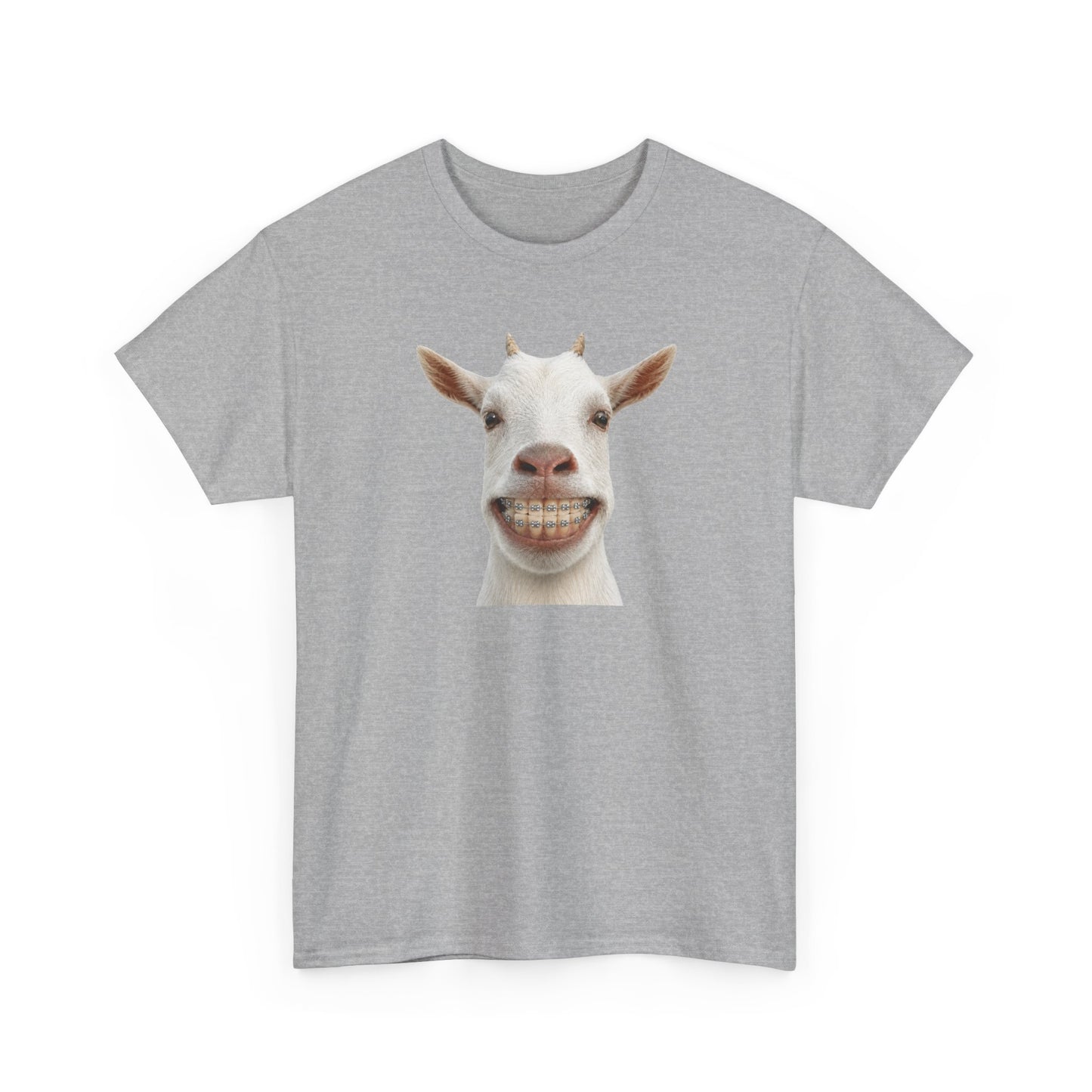 Tee-Shirt Humour Homme et Femme – Chèvre Drôle avec Appareil Dentaire – Idée Cadeau Original Animal Ferme Anniversaire