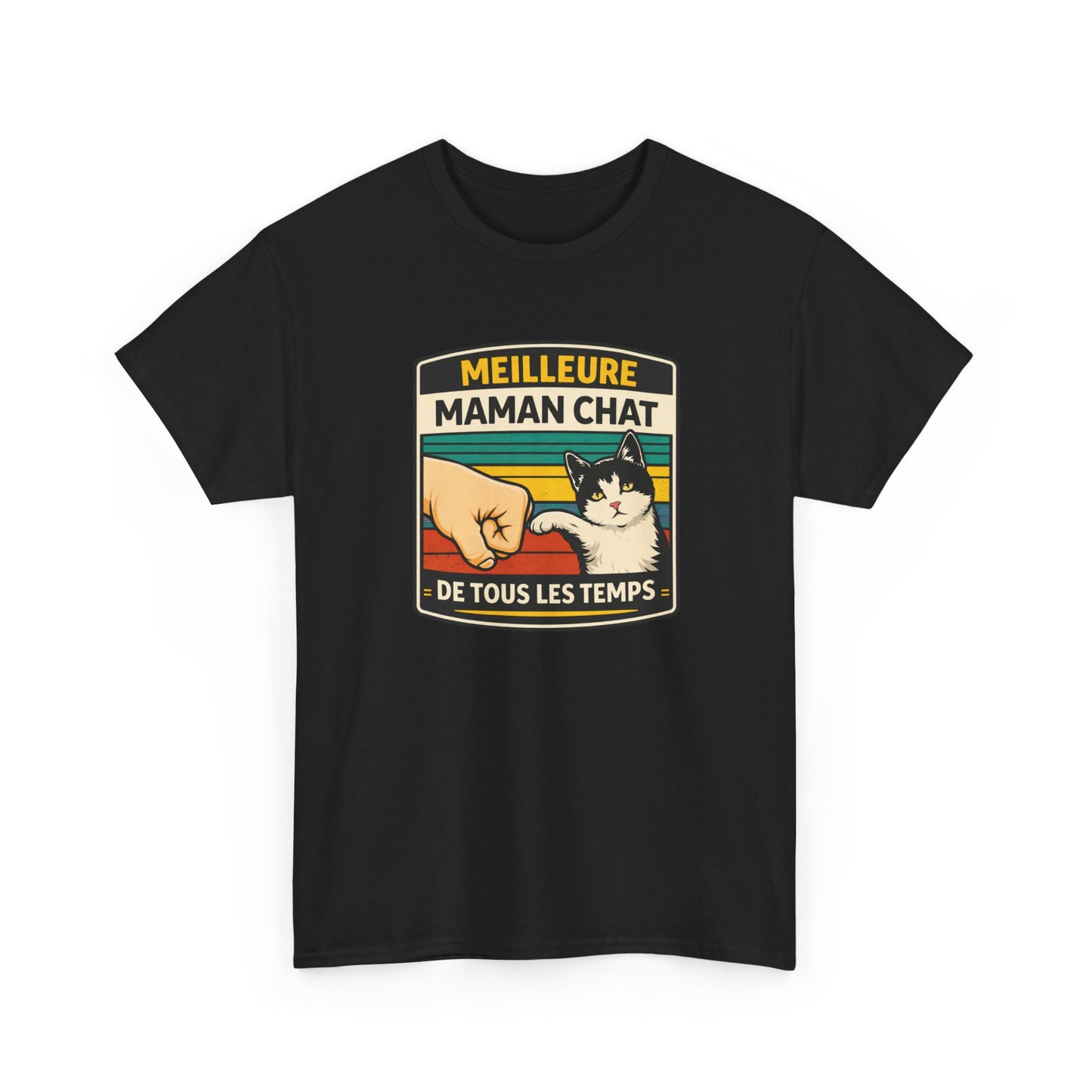 T-Shirt "Meilleure Maman Chat de Tous les Temps" – Design Chat Vintage – Cadeau Femme Amoureuse des Chats