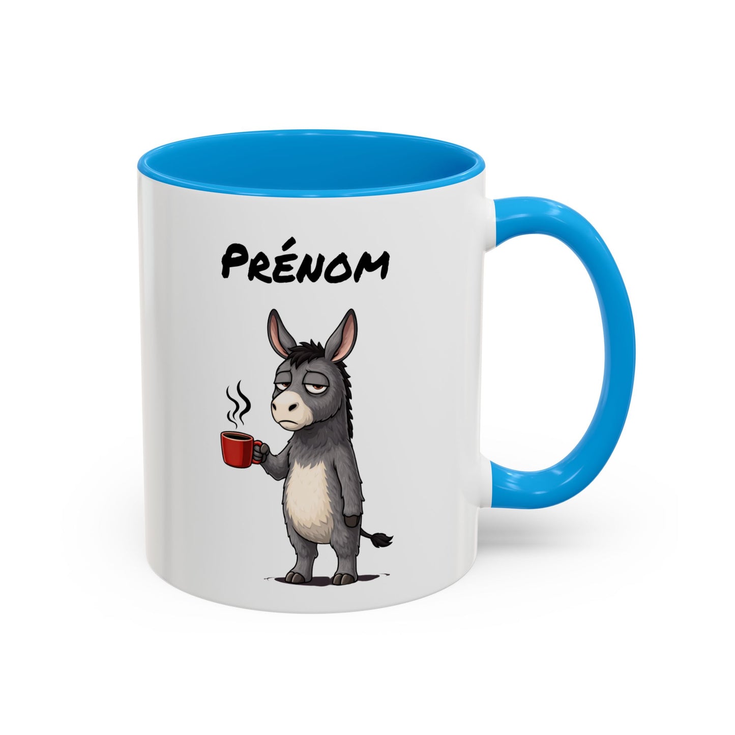 Tasse Âne avec Café – Mug Animal Humoristique Fatigue – Illustration Âne Drôle 325ml
