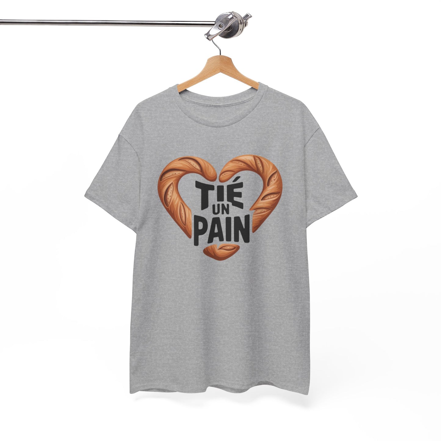 T-Shirt Humoristique Pain Homme Femme – Tee Shirt Boulangerie Drôle – Cadeau Amoureux du Pain Noir Blanc Gris