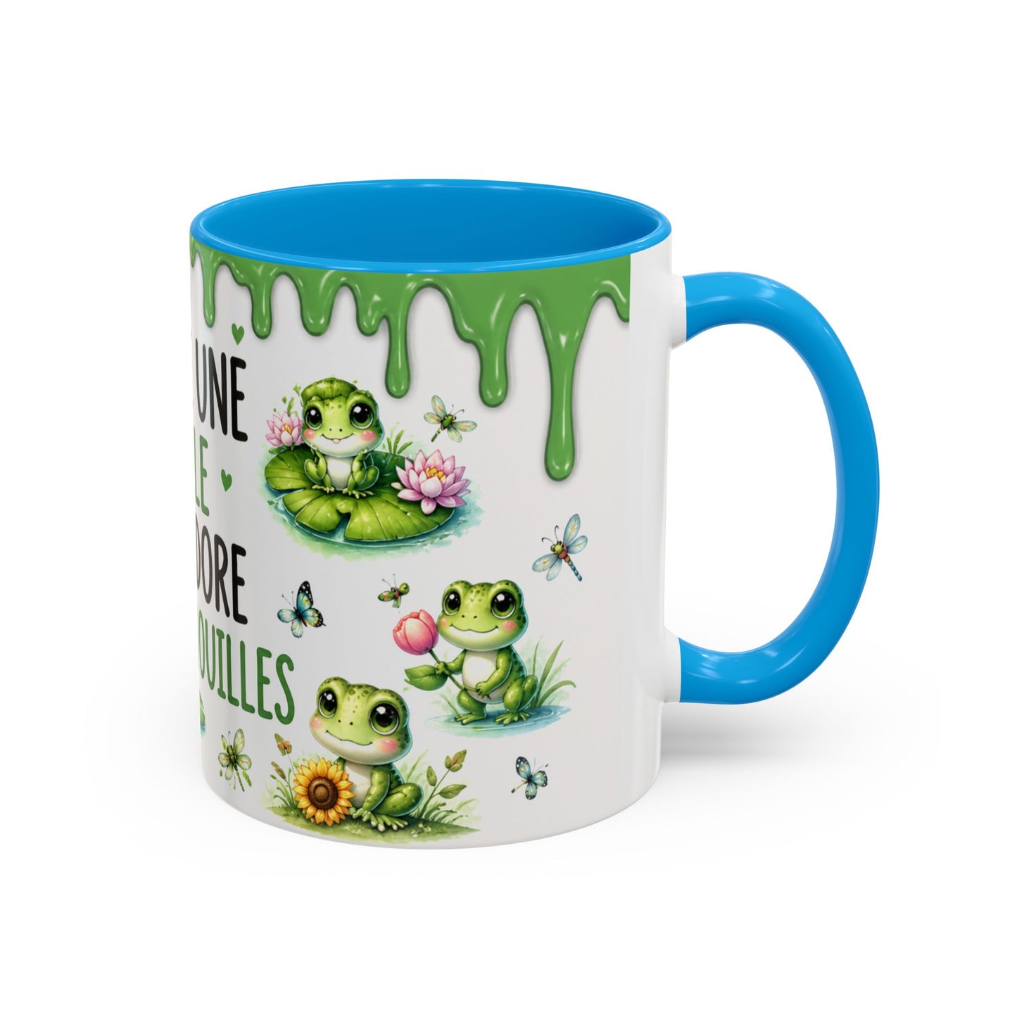 Tasse Humour Grenouille – Mug Juste Une Fille Qui Adore Les Grenouilles – Design Kawaii et Nature – Céramique 325ml