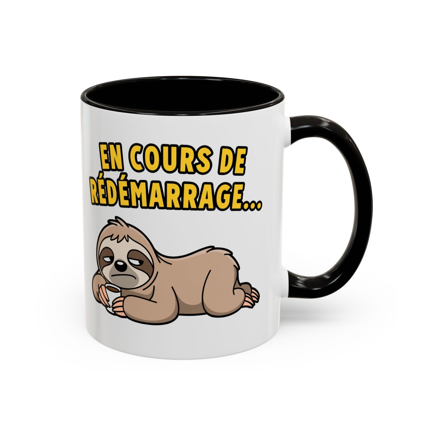 Mug Drôle En Cours de Redémarrage – Tasse Humoristique Paresseux et Café – Cadeau Humour Bureau 325ml