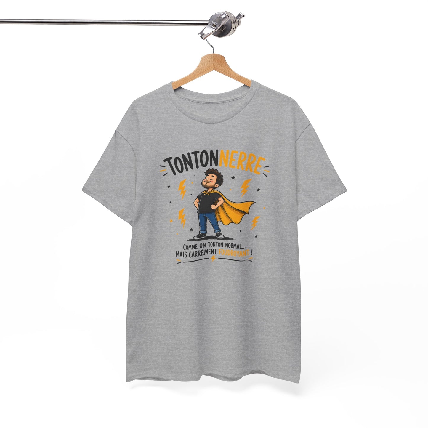 Tee Shirt Tonton Homme – Tontonnerre Comme un Tonton Normal Mais Carrément Foudroyant – T-Shirt Humour Cadeau Original