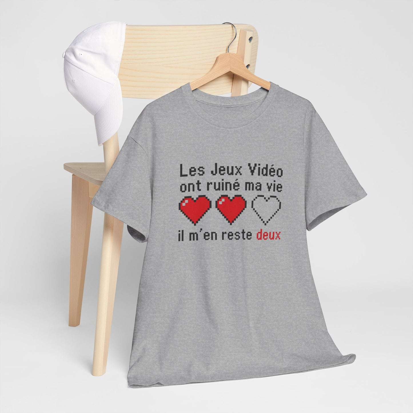 T-Shirt Gamer Humour Homme Femme – Les Jeux Vidéo Ont Ruiné Ma Vie Il M’en Reste Deux – Tee Shirt Gaming Geek Retro Pixel