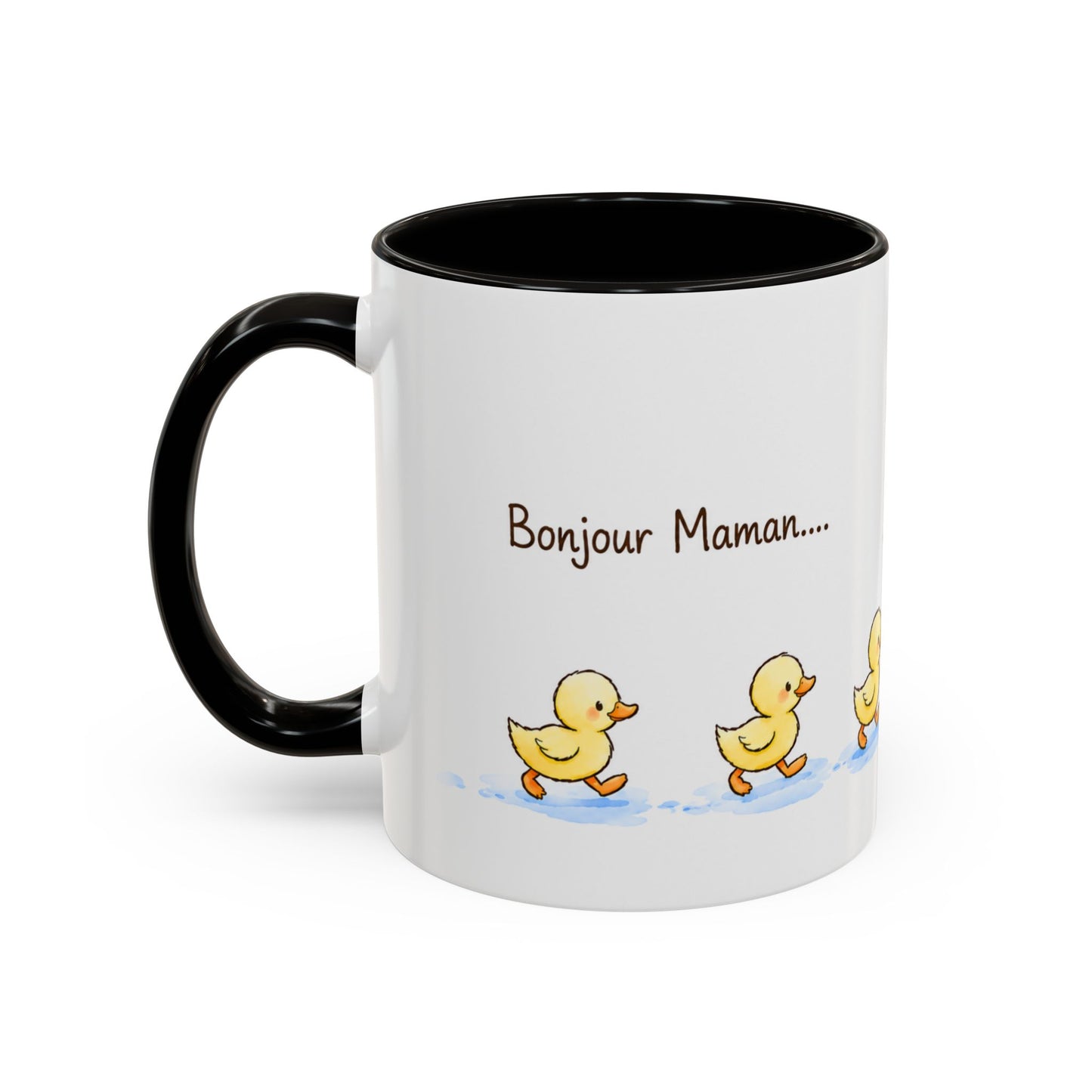 Tasse Bonjour Maman – Merci de Toujours Me Montrer le Chemin – Mug Canards Aquarelle Cadeau Maman 325ml