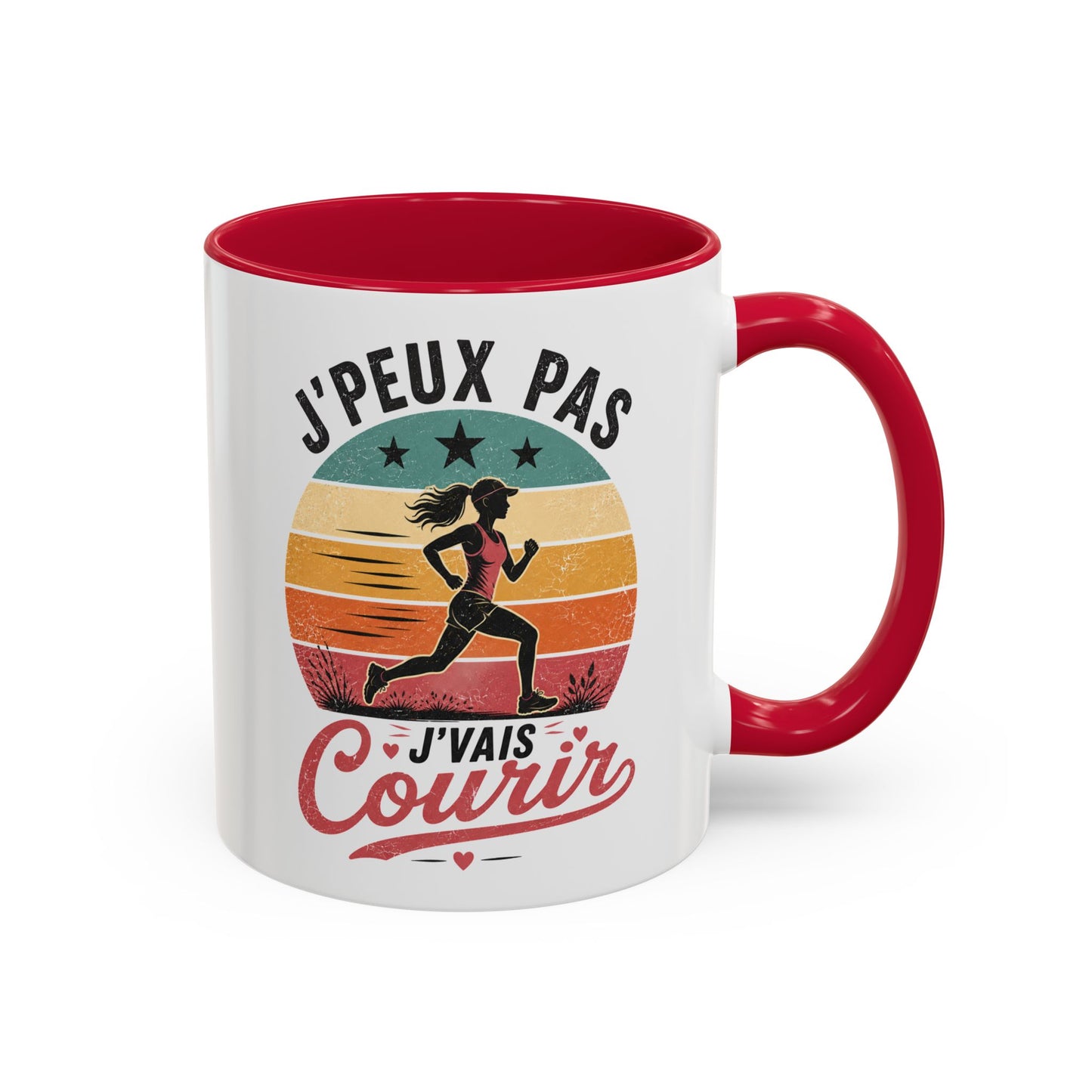 Tasse Femme J’Peux Pas J’Vais Courir – Mug Running Vintage Humoristique – Cadeau Runneuse Jogging Sport 325ml