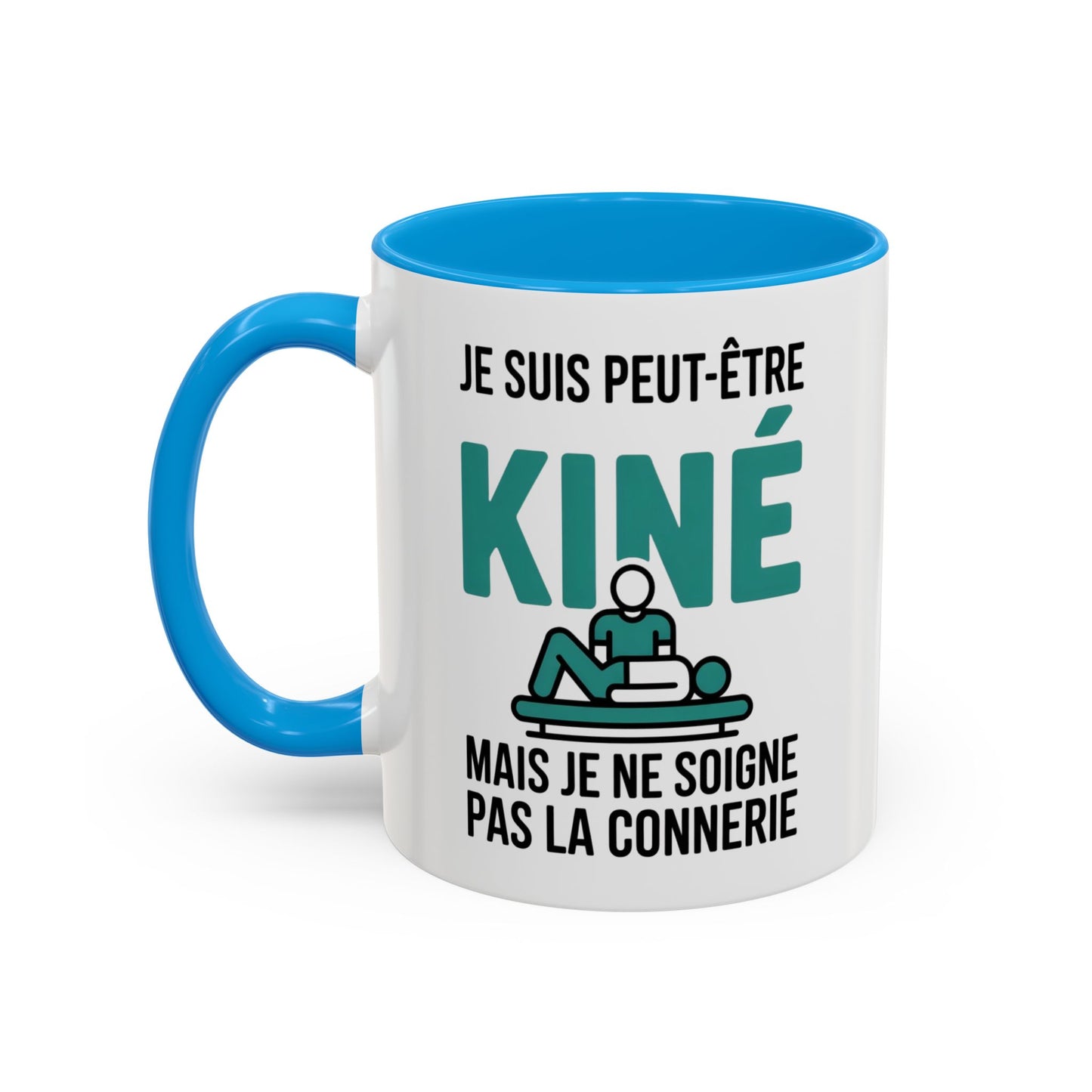 Mug Kiné Humoristique – Tasse Métier Kinésithérapeute Citation Drôle – Cadeau Kiné Original – Céramique 325ml Noir Bleu Rouge