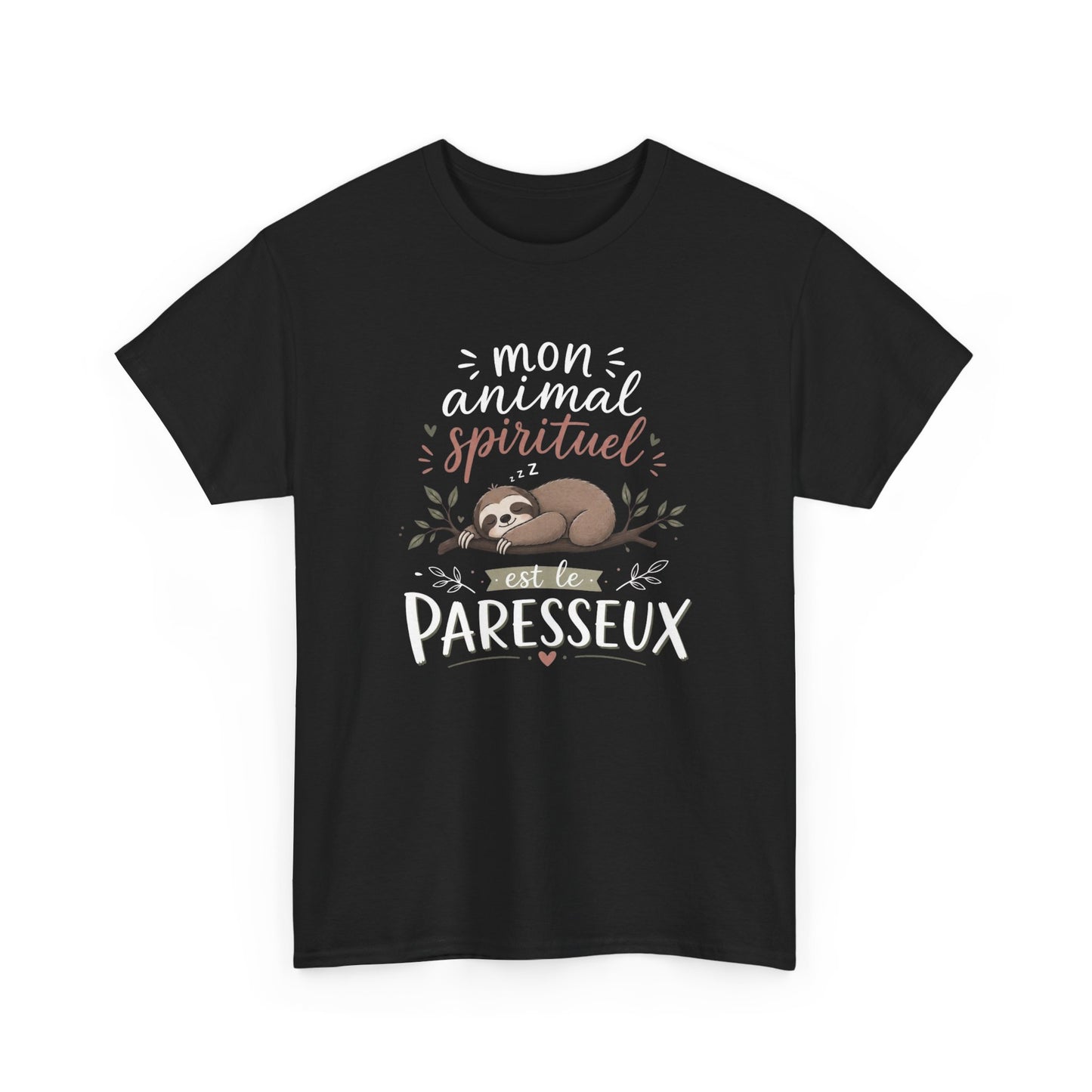 Tee-Shirt Mon Animal Spirituel est le Paresseux – Cadeau Humour Animal Mignon Homme Femme