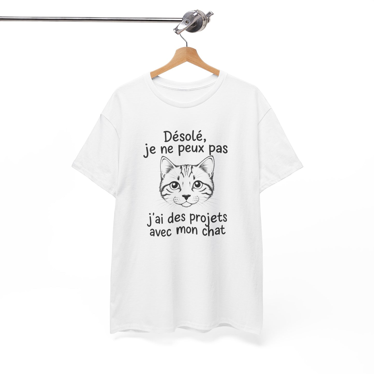 Tee Shirt Chat Homme Femme – Humour Amoureux des Chats – Idée Cadeau Drôle Propriétaire de Chat Passion Félin