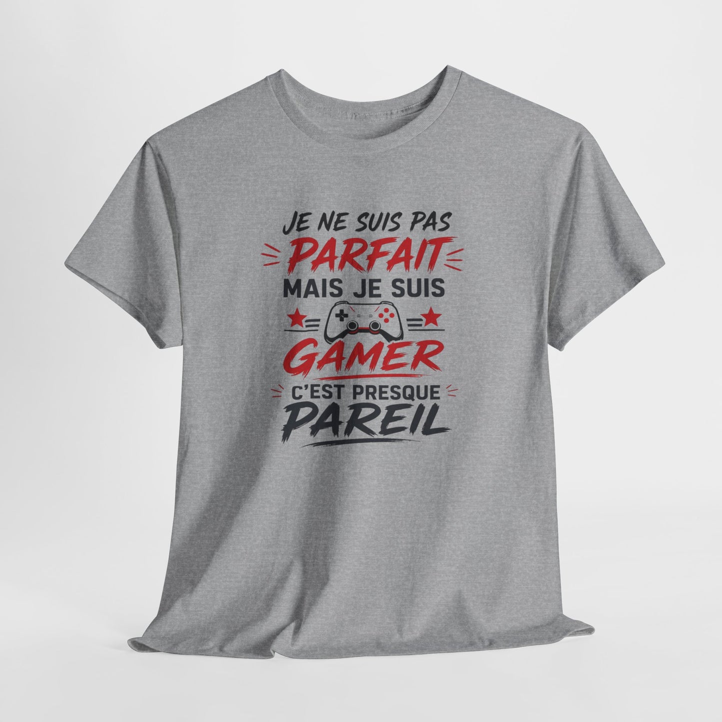 T-Shirt Gamer Humour – Je Ne Suis Pas Parfait Mais Je Suis Gamer – Cadeau Geek Homme Femme Papa Gamer