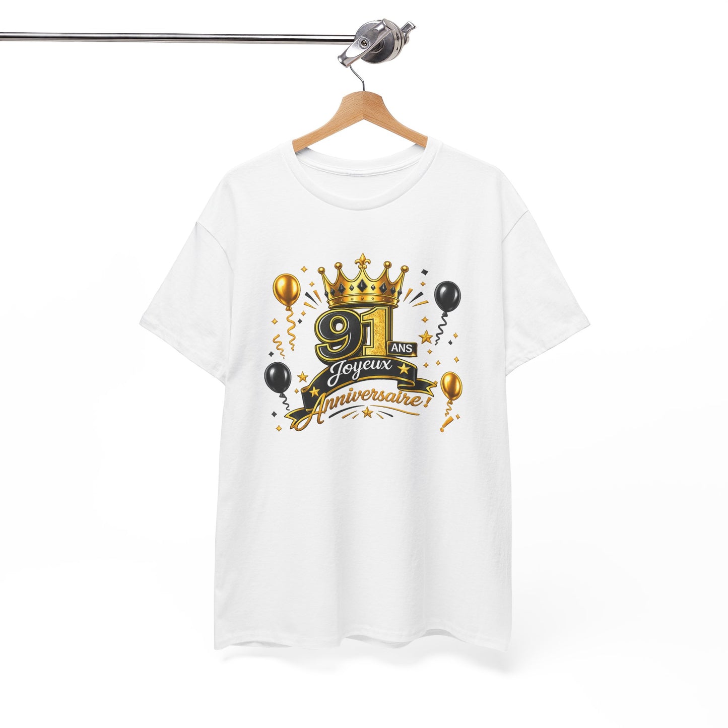 Tee Shirt Anniversaire 91 Ans Homme et Femme – Joyeux Anniversaire – Cadeau 91 Ans