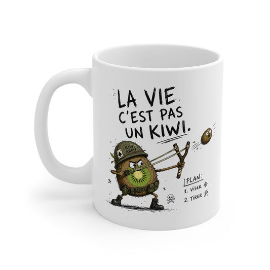 Tasse Kiwi Humour – Mug Fruit Kiwi Guerrier Drôle – Cadeau Original Amateur de Fruits 325 ml