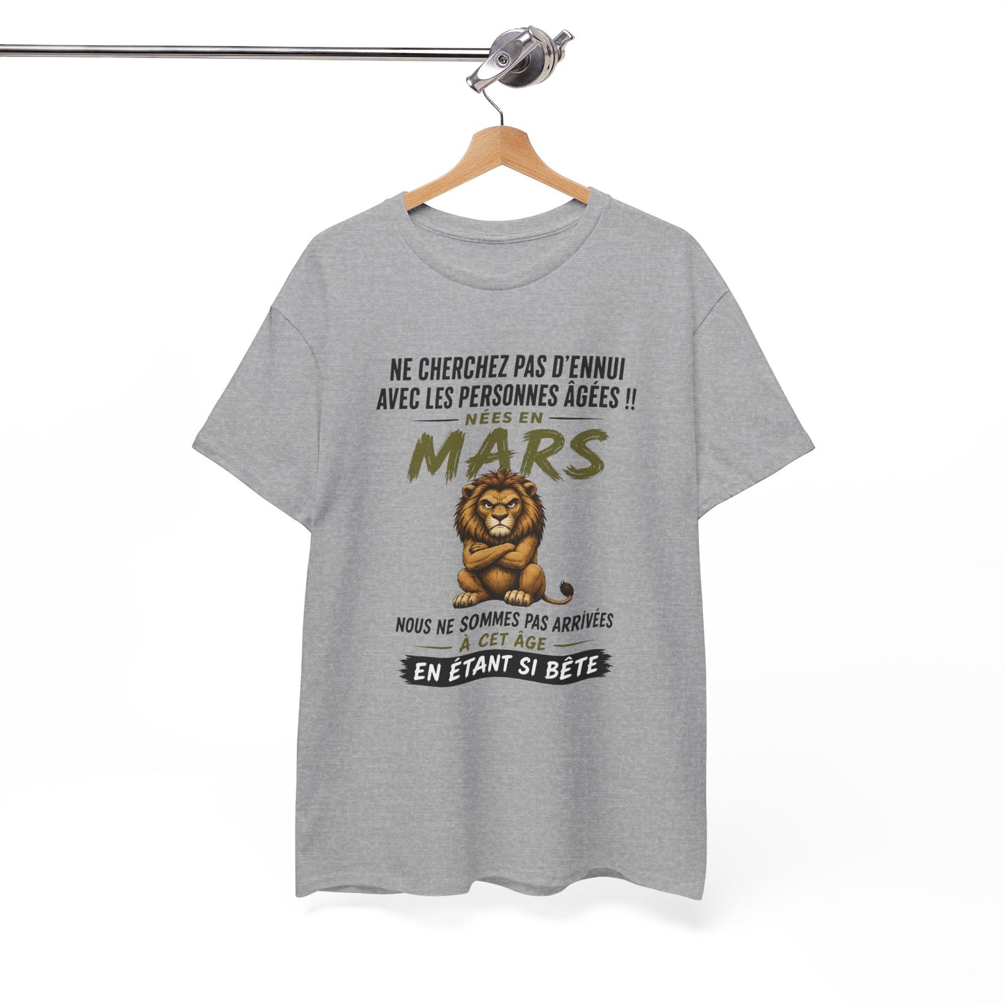 Tee-Shirt Retraité Mars Humour – Cadeau Anniversaire Senior Homme Femme – Lion Drôle Retraite