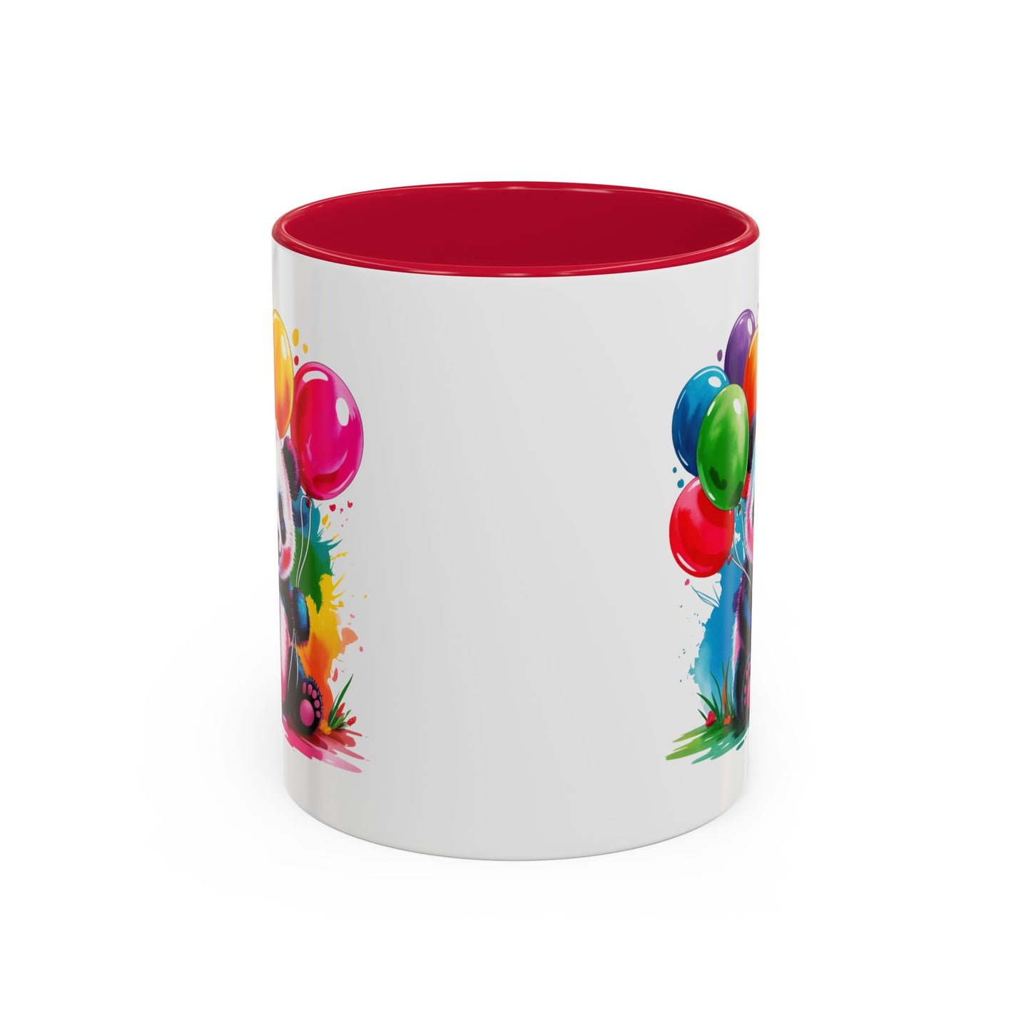 Mug Panda Kawaii avec Ballons Multicolores – Tasse Mignonne Cadeau Anniversaire et Fête – Céramique 325ml