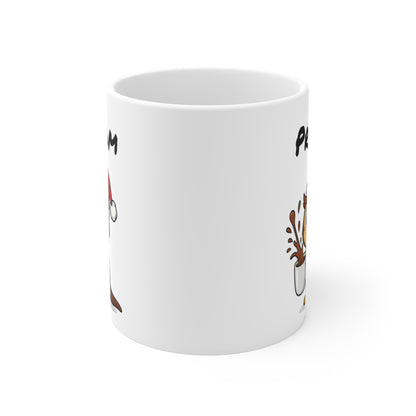Tasse Personnalisable Hibou Noël – Mug Prénom Céramique 325ml – Cadeau Fêtes Mignon Original