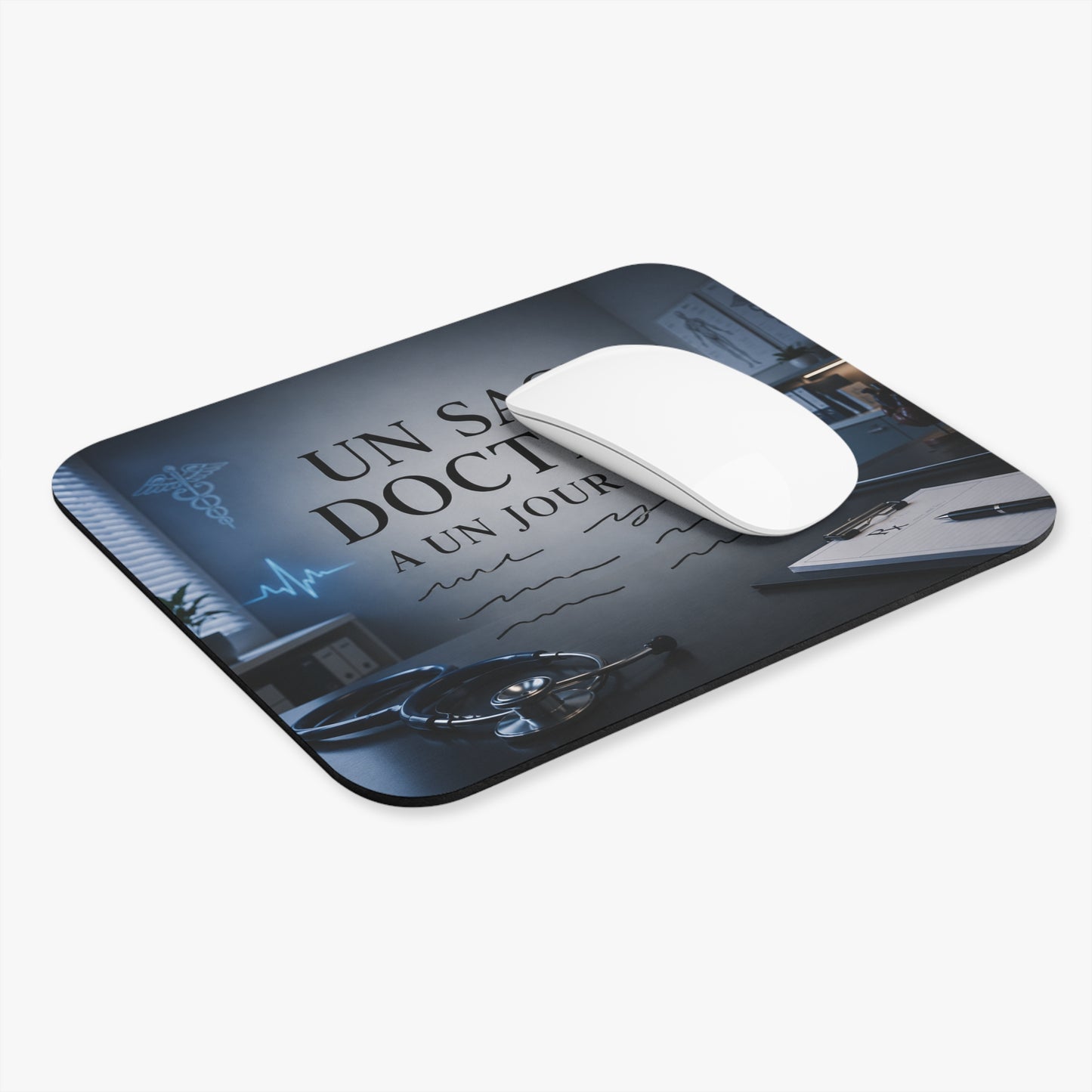 Tapis de Souris Un Sage Docteur A Un Jour Écrit – Cadeau Médecin Original – Accessoire Bureau Cabinet Médical Homme Femme