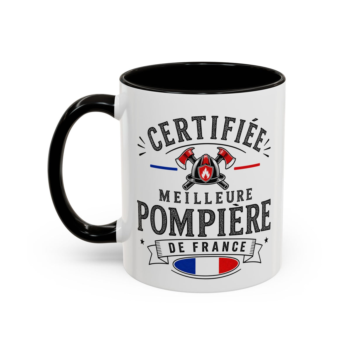 Mug Pompière Femme – Certifiée Meilleure Pompière de France – Tasse Métier – Cadeau Original Femme Pompier