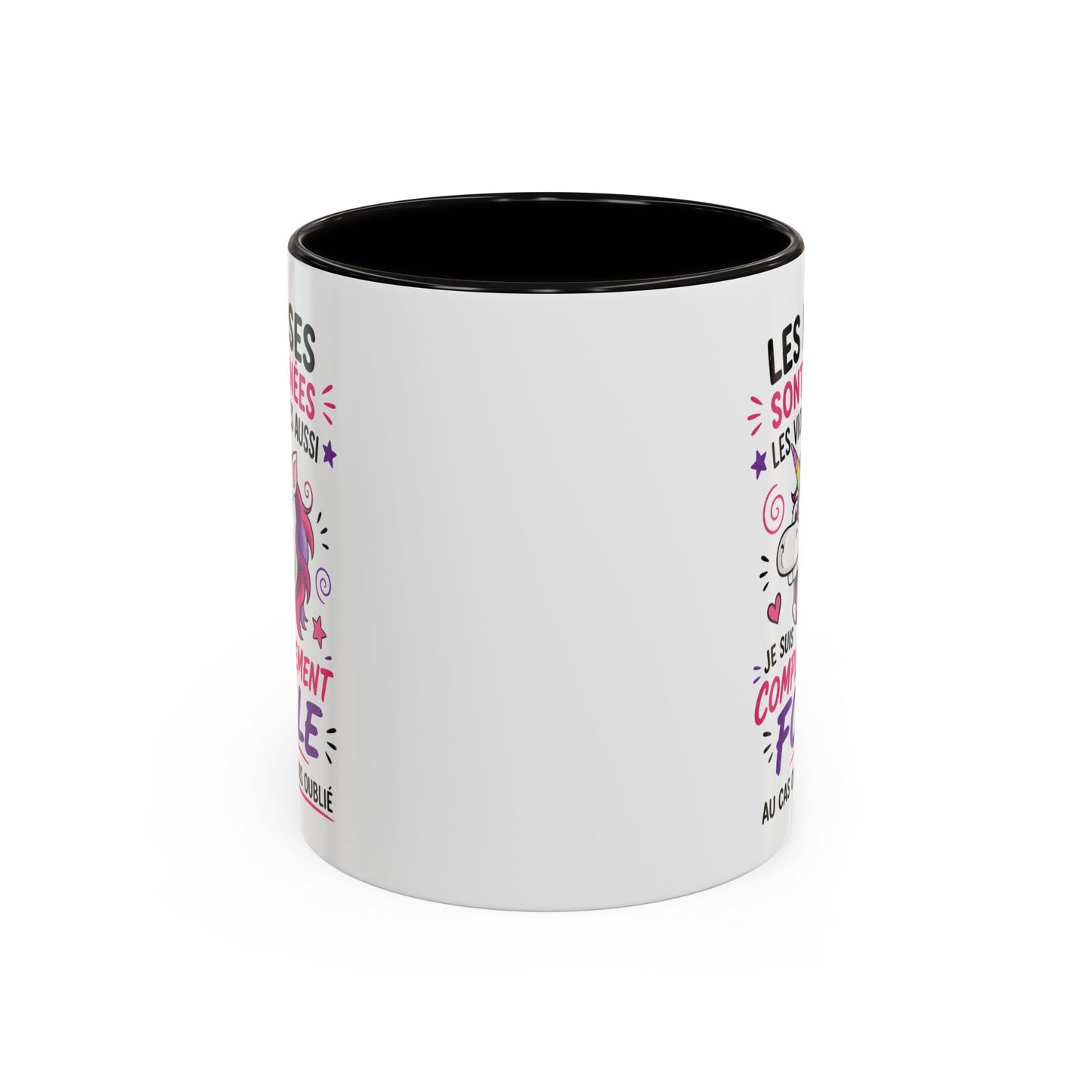 Tasse Licorne Humoristique Femme – Je Suis Complètement Folle – Mug Drôle Licorne Arc-en-Ciel 325ml