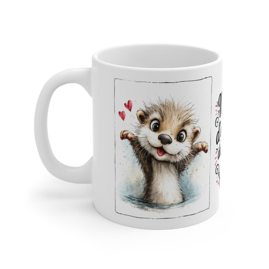 Tasse Merci D’Exister Dans Ma Vie – Mug Loutre Mignonne et Kawaii – Cadeau Amour Homme Femme 325ml