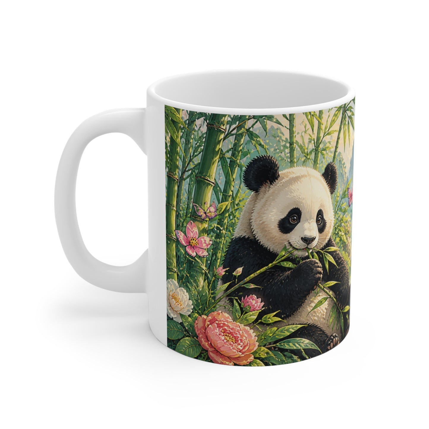 Tasse Panda Bambou et Jardin Japonais – Mug Nature Zen Asiatique – Cadeau Homme Femme Enfant 325ml