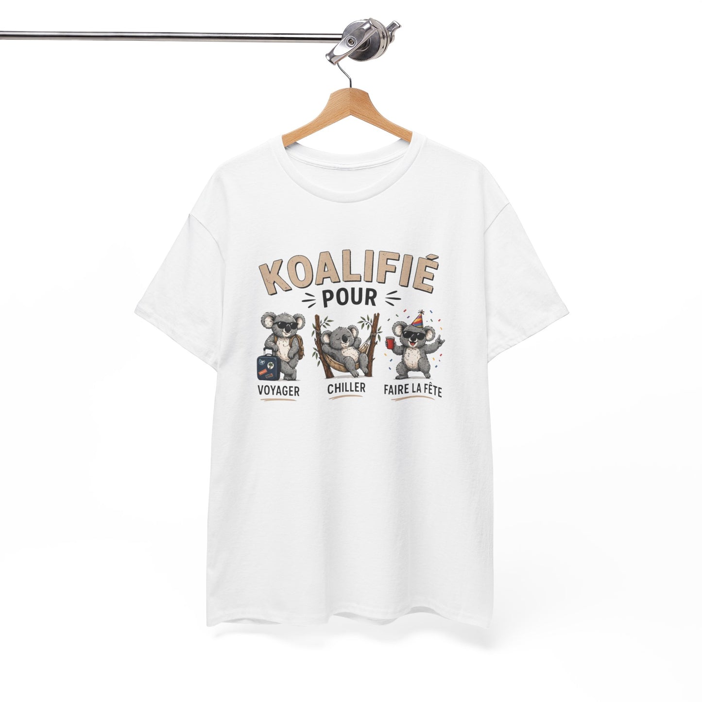 T-Shirt Koalifié Pour Voyager Chiller Faire La Fête – Tee Shirt Humour Vacances Koala Cool – Cadeau Original Homme Femme Été