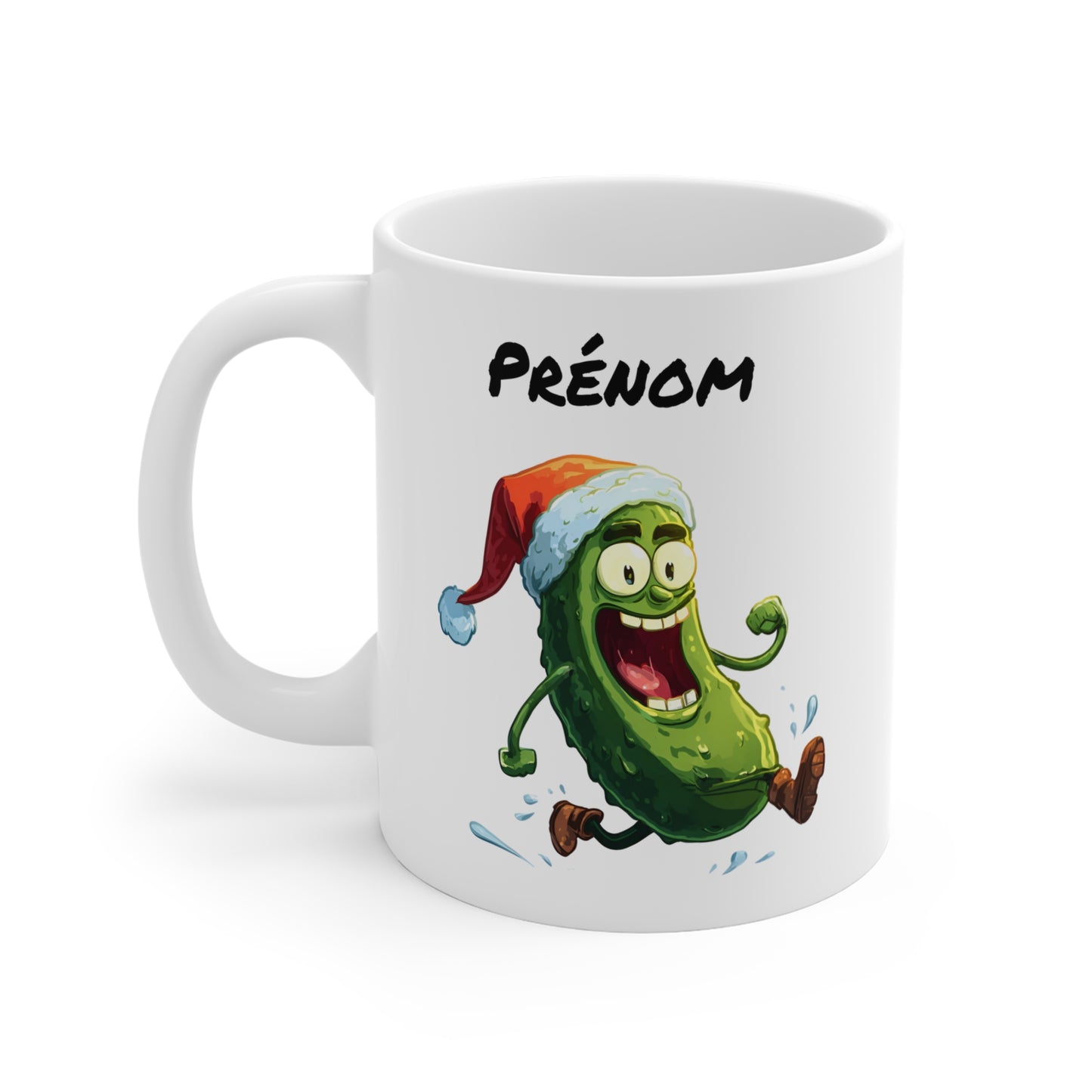 Tasse Personnalisable Cornichon de Noël – Mug Humour Festif et Drôle – Cadeau Original Père Noël 325ml