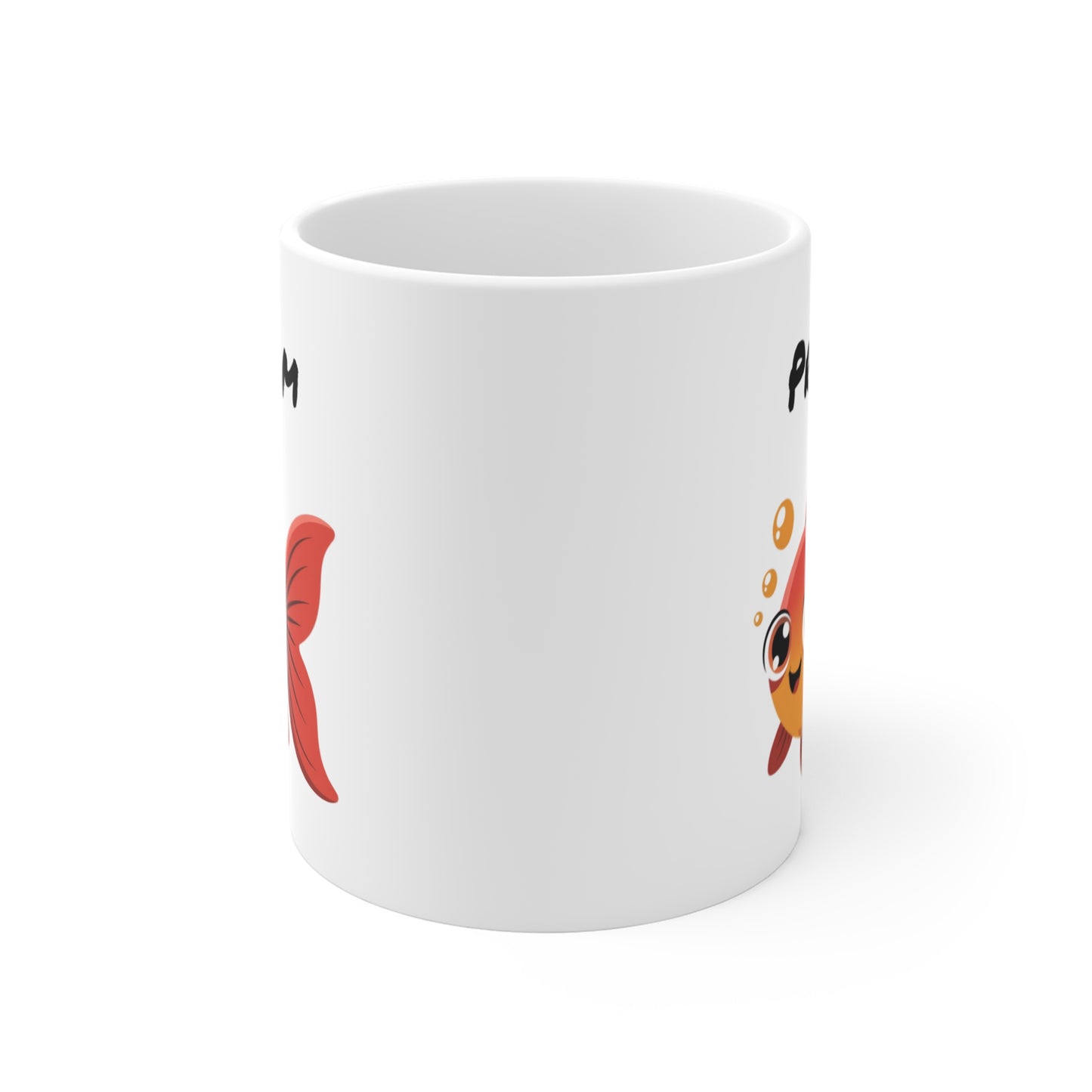 Mug Personnalisable Poisson Rouge Kawaii – Tasse Mignonne Enfant ou Adulte – Cadeau Original et Coloré 325ml