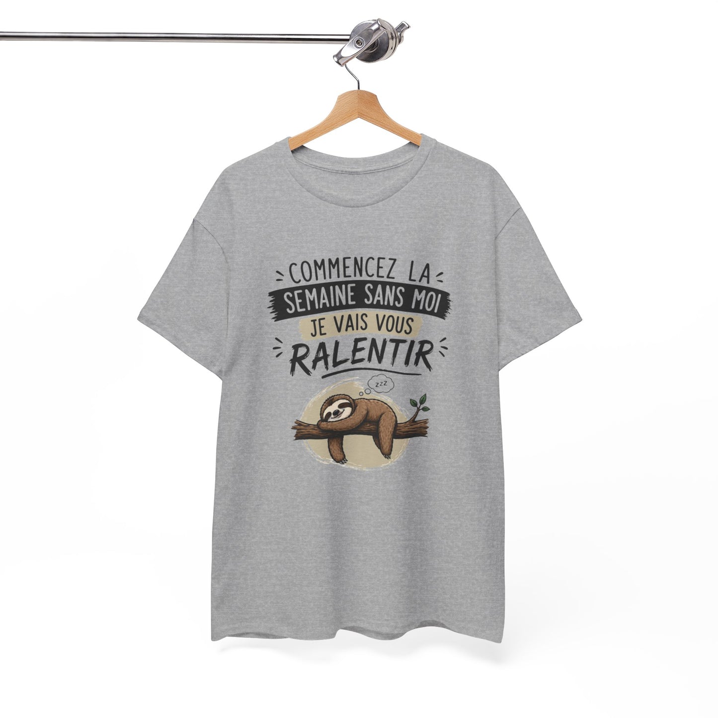 T-Shirt Paresseux Humour Commencez la Semaine Sans Moi – Tee Shirt Drôle Motivation Lundi Fainéant Cadeau Original