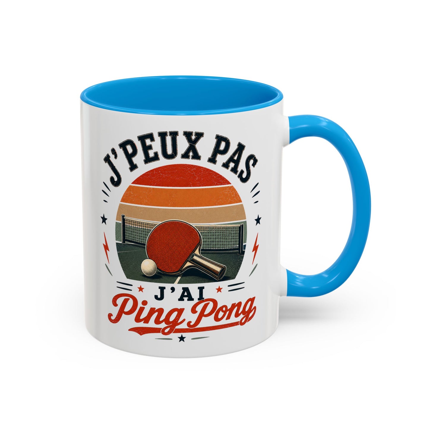 Tasse J’Peux Pas J’Ai Ping Pong – Mug Tennis de Table Vintage Humoristique – Cadeau Joueur Homme Femme 325ml