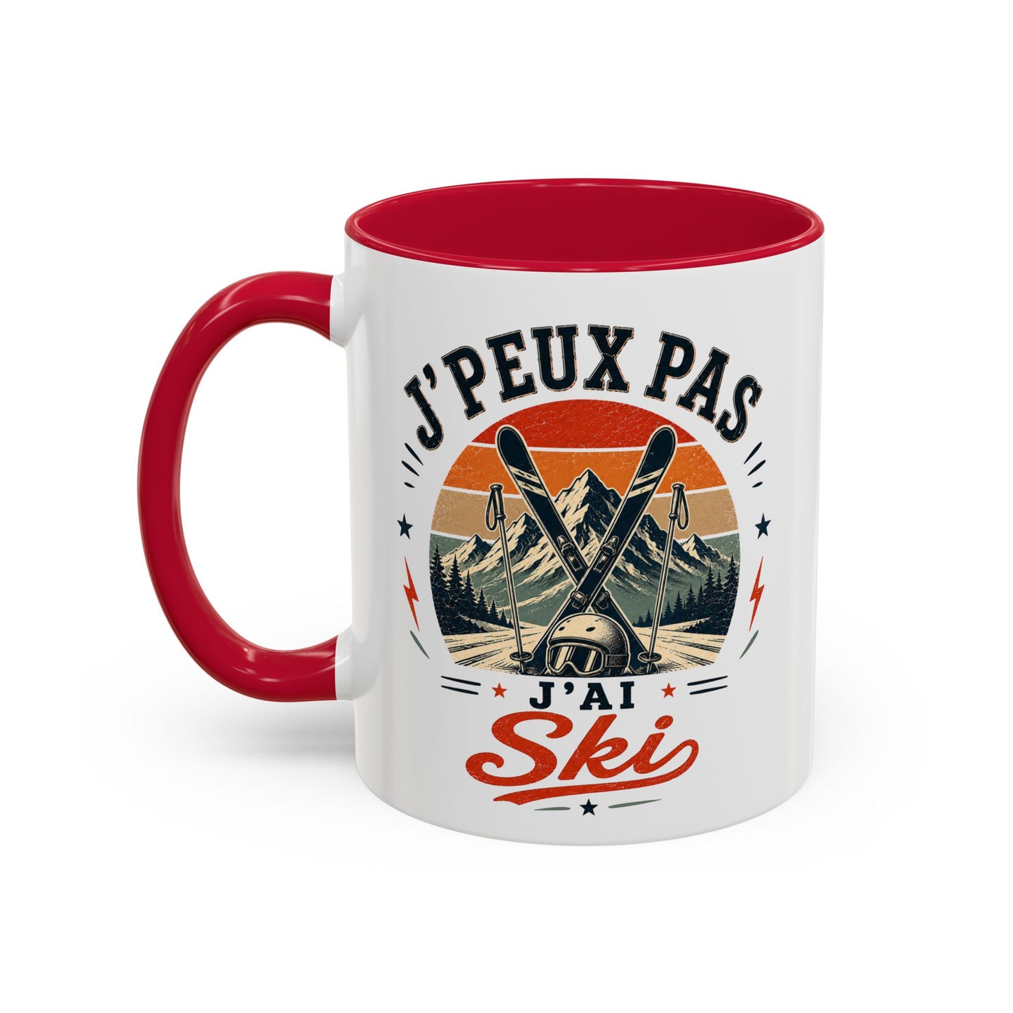Tasse J’Peux Pas J’Ai Ski – Mug Ski Vintage Humoristique – Cadeau Skieur Homme Femme 325ml