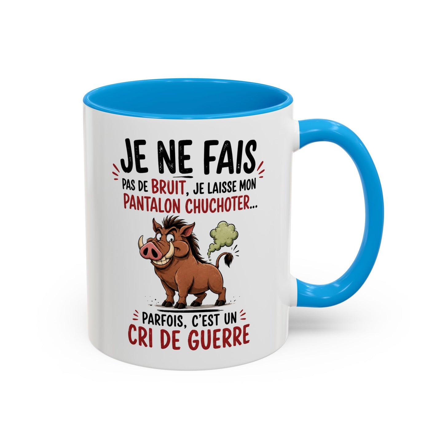 Tasse Je Ne Fais Pas de Bruit Je Laisse Mon Pantalon Chuchoter – Mug Humour Sanglier – Cadeau Homme Femme 325ml