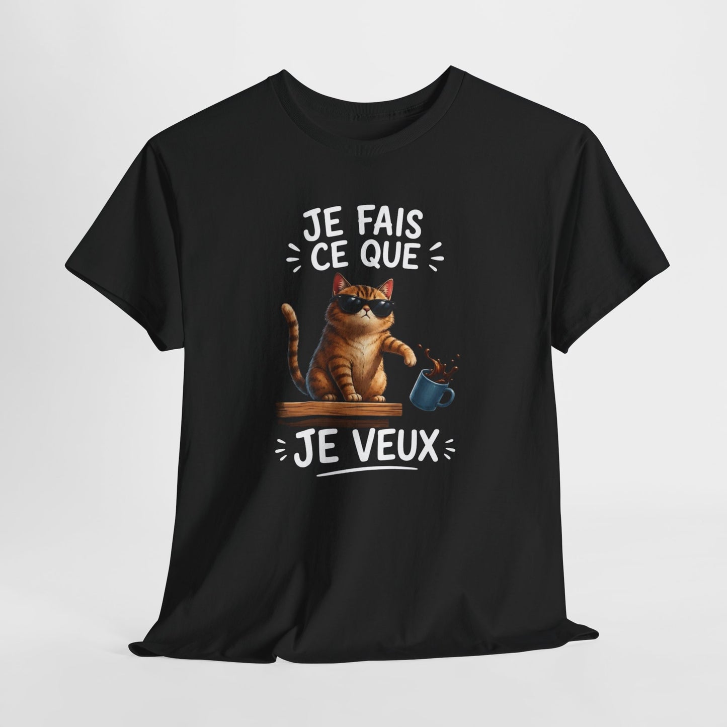 Tee-Shirt Je Fais Ce Que Je Veux – Chat Drôle Avec Lunettes – Cadeau Humour Homme Femme Adulte