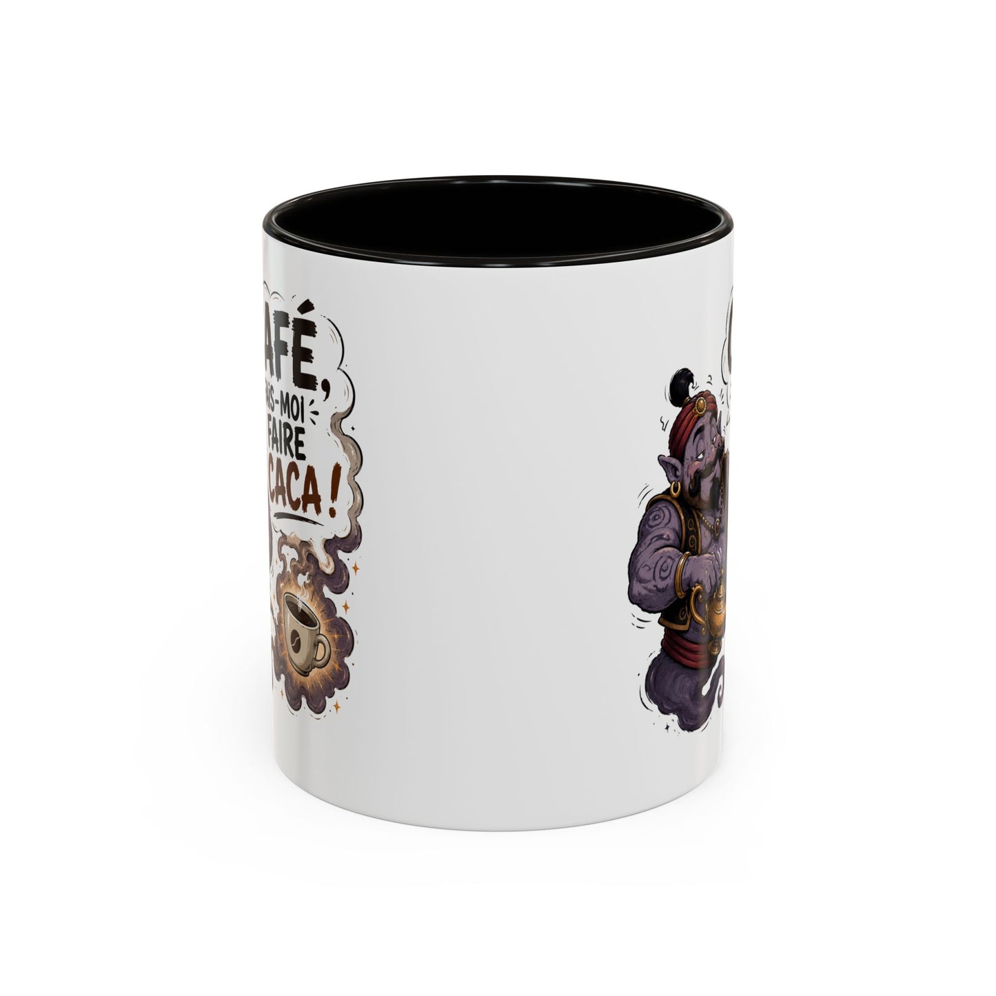 Mug Café Humour – Café Fais-Moi Faire Caca – Tasse Drôle avec Génie – Cadeau Original Homme et Femme Amateur de Café