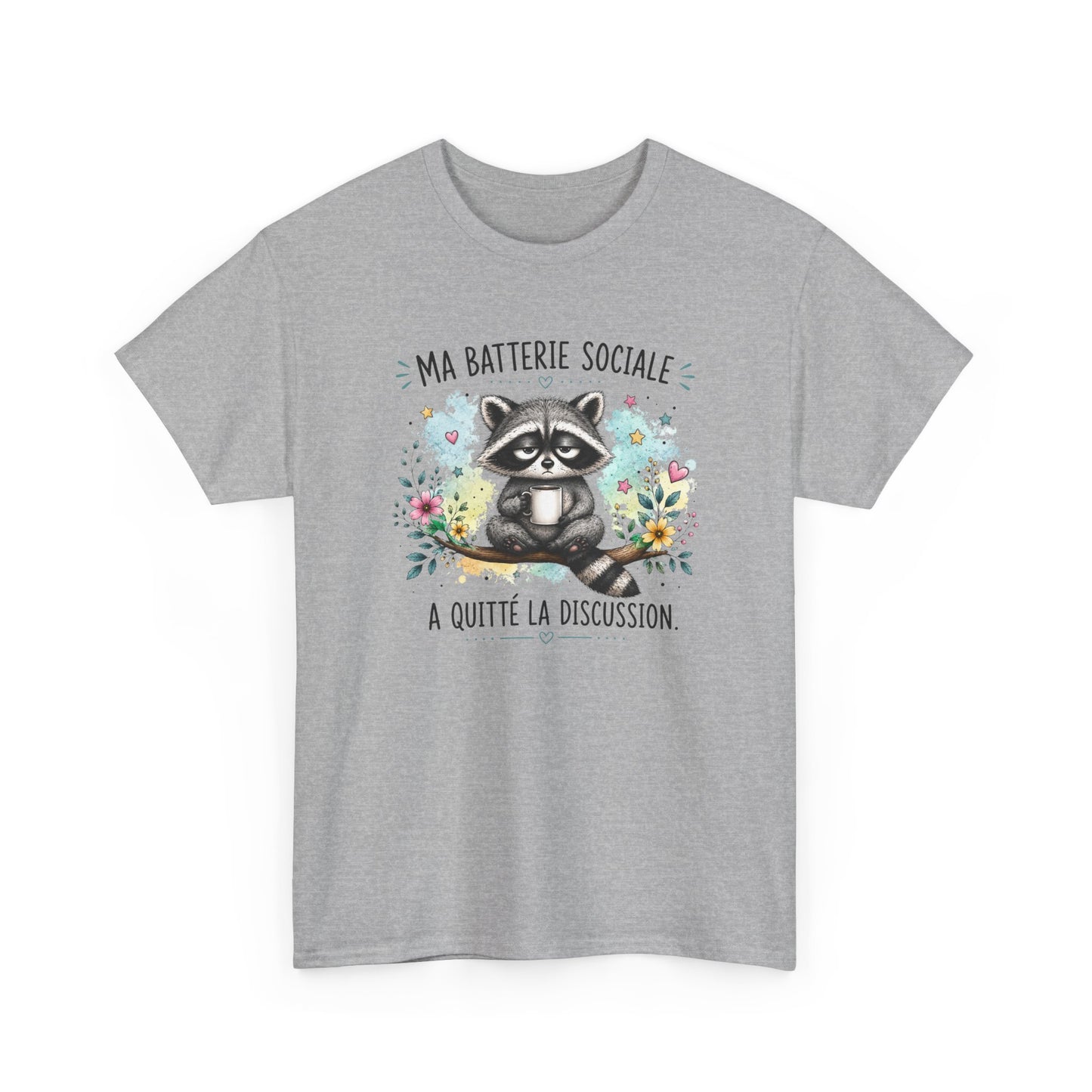 Tee-Shirt Humour Homme et Femme – Raton Laveur Drôle Fatigué – Idée Cadeau Original Introverti Animal Mignon Anniversaire