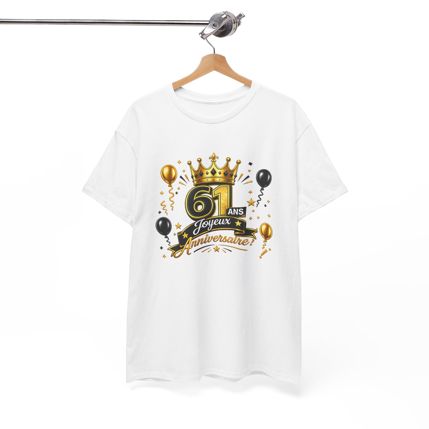 Tee Shirt Anniversaire 61 Ans Homme et Femme – Joyeux Anniversaire – Cadeau 61 Ans